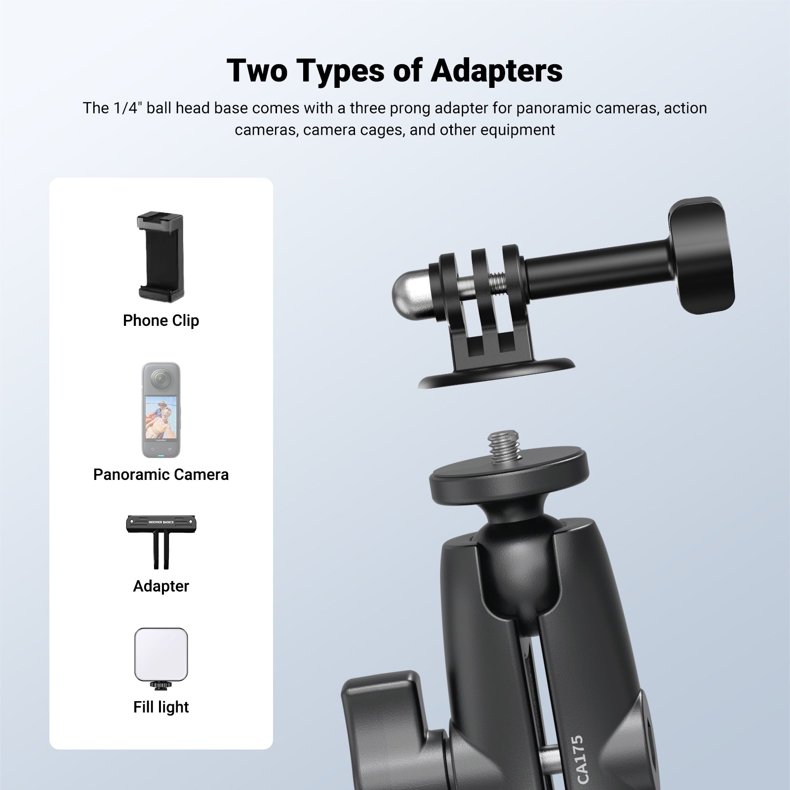 NEEWER CA175 Motorcycle Bicycle Handlebar Car Mount Action Camera Accessories Kit