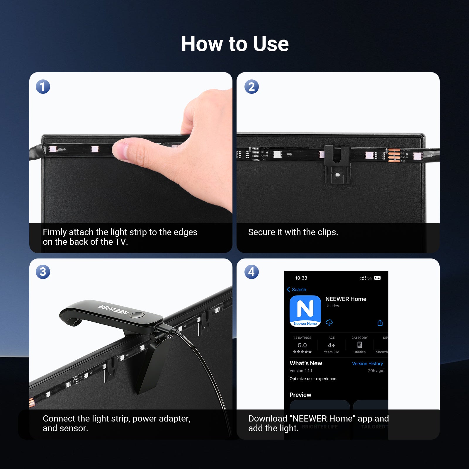 NEEWER BASICS NS03 TV LED Backlight for Screens