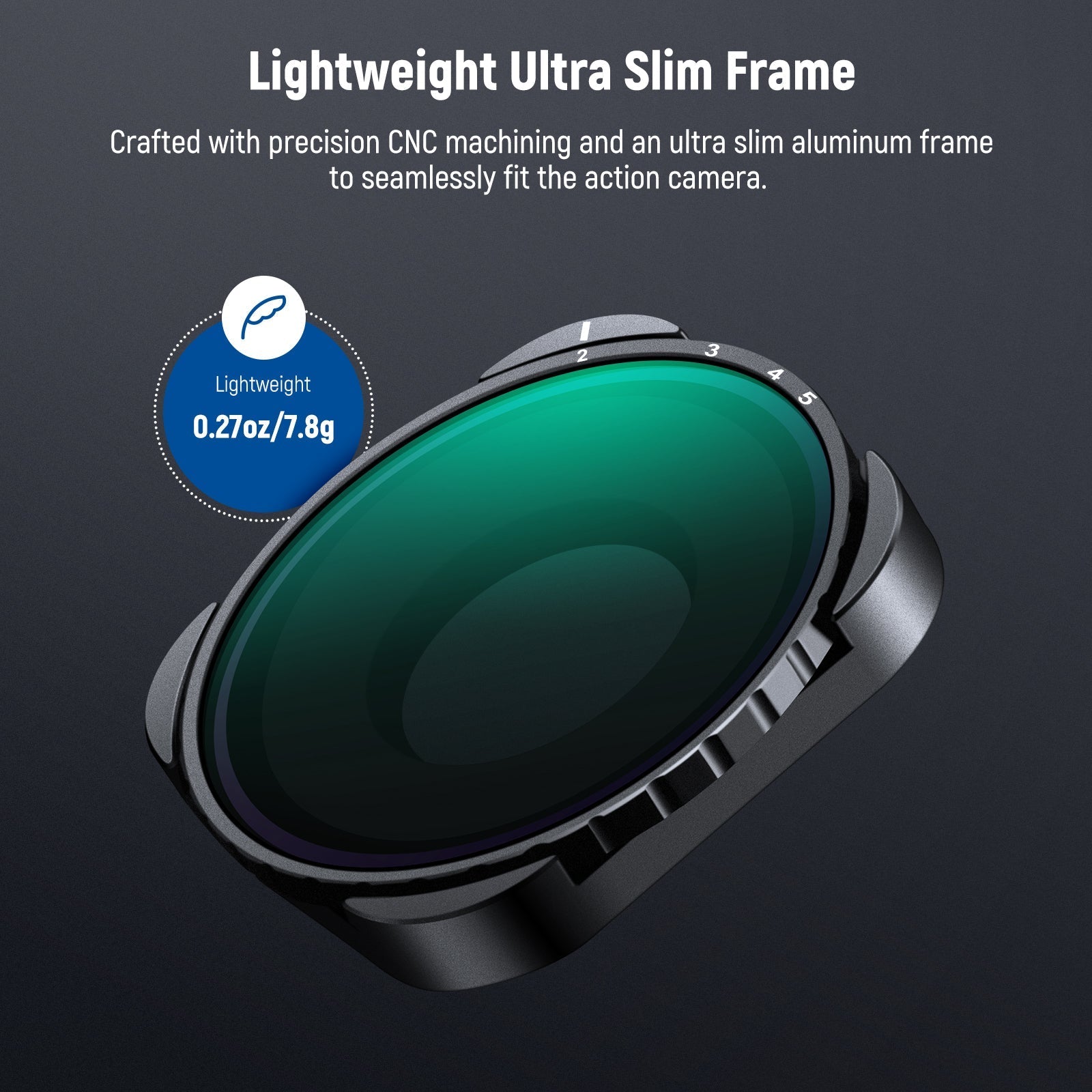 NEEWER Variable ND Filter Compatible with GoPro Hero 13 12 11 10 9