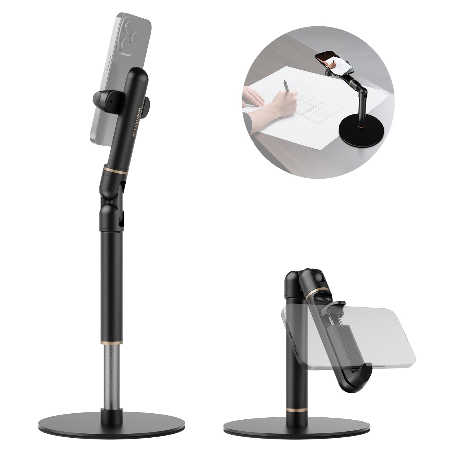 NEEWER BASICS ST006 Adjustable Phone Holder Stand for Desk