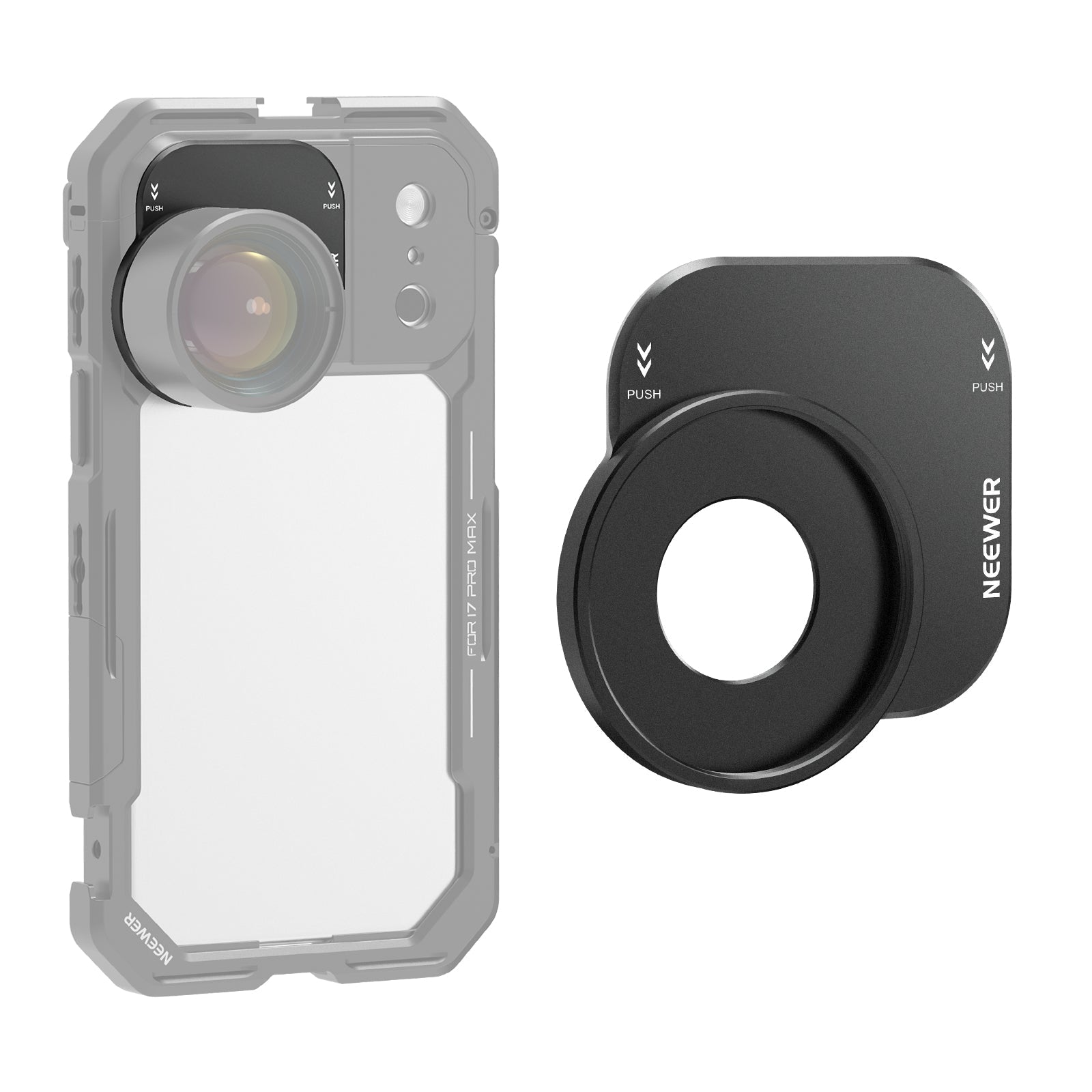 NEEWER PA152 37mm Filter Lens Backplate for iPhone 17 Pro/Pro Max Phone Cage