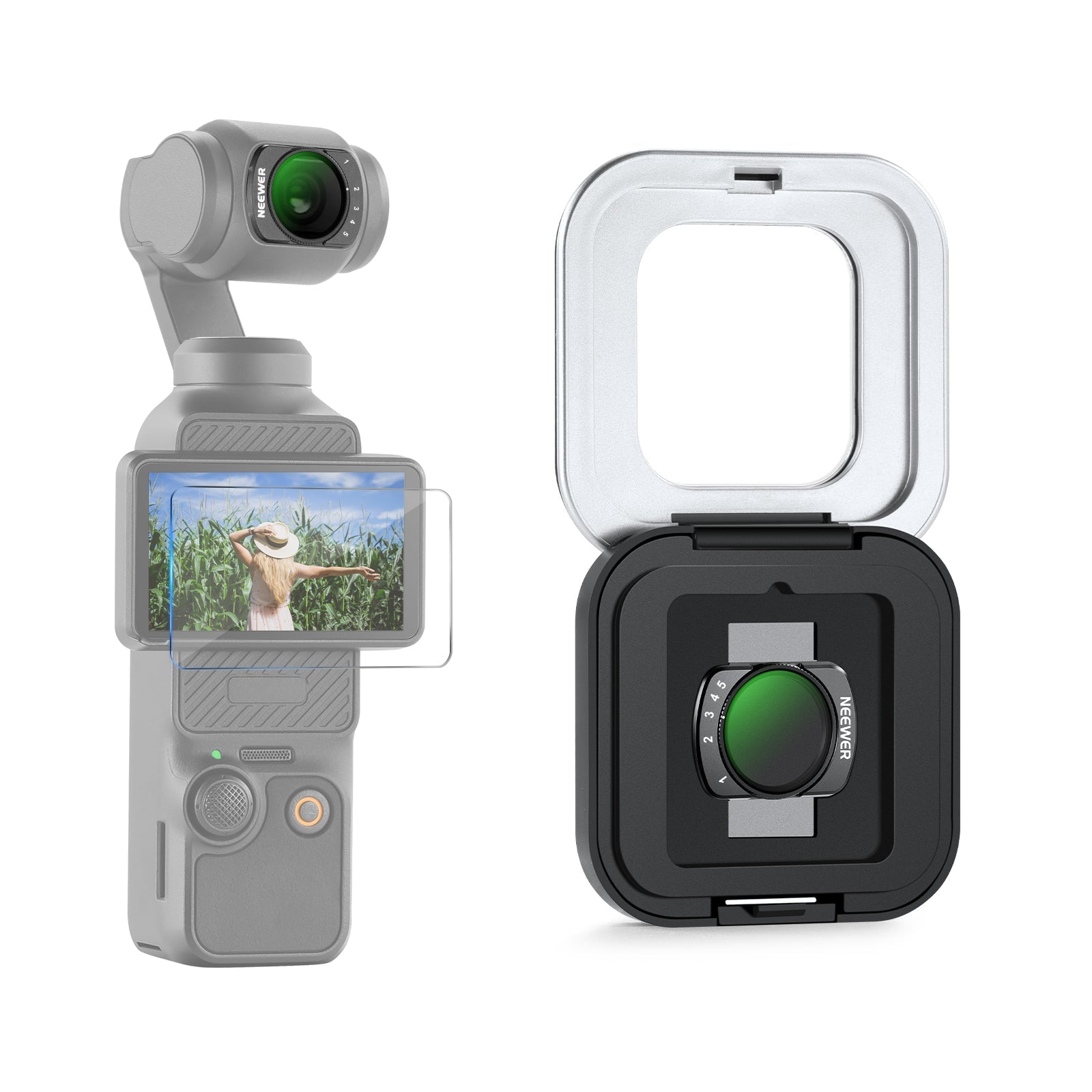 NEEWER Variable ND Filter Compatible with DJI Osmo Pocket 3 / Pocket 4 & Xtra Muse