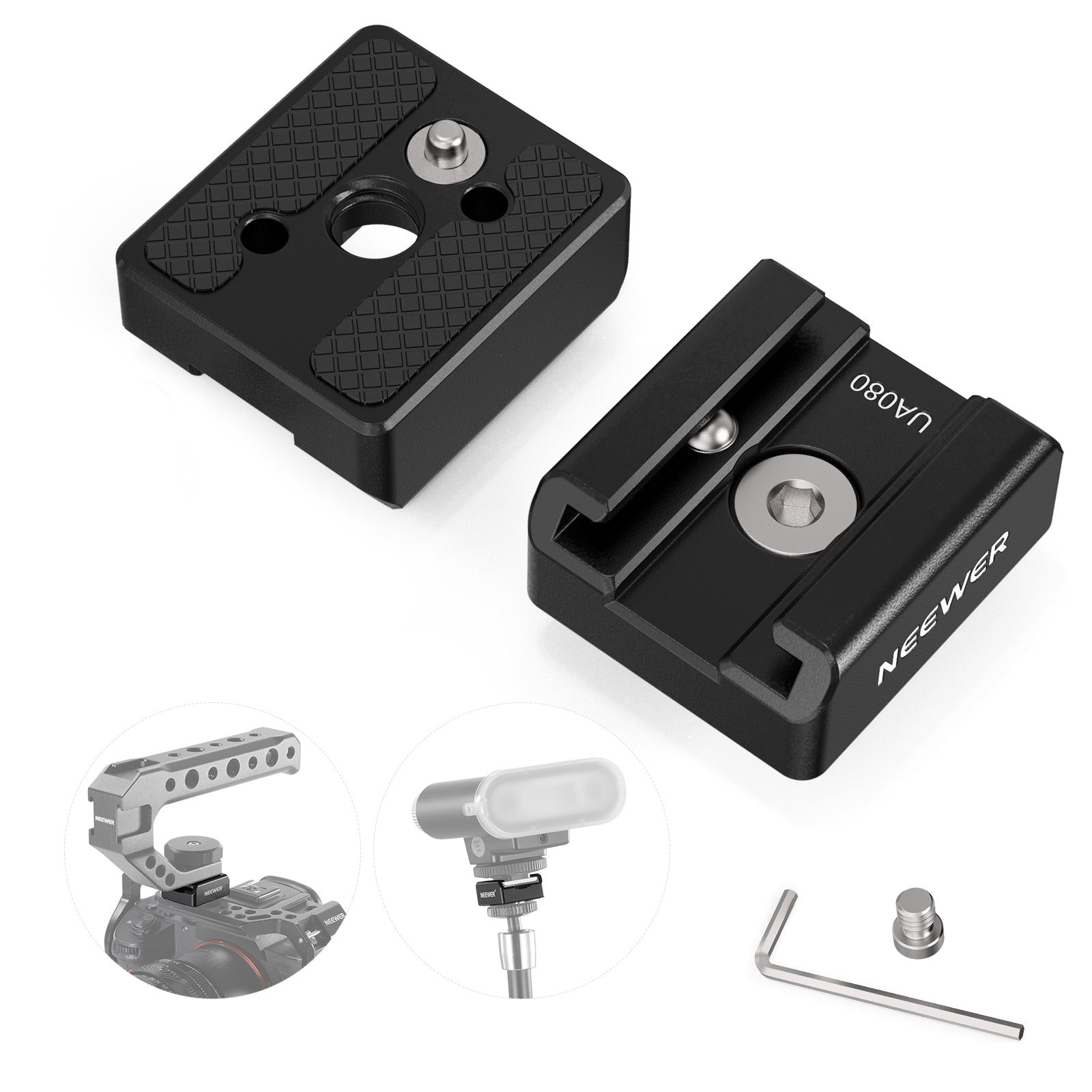 NEEWER UA080 2 Pack Cold Shoe Mount Adapter Set