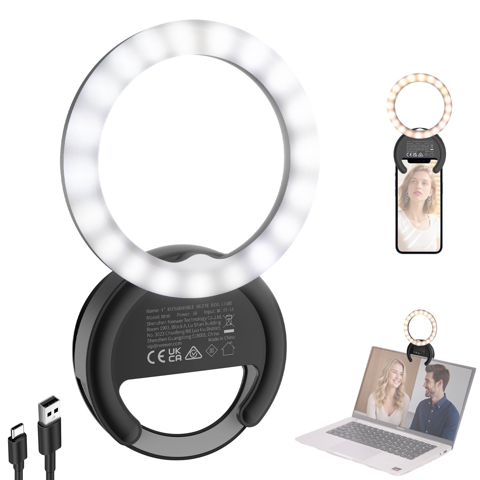 NEEWER ENTRY LEVEL VERSION BR40 4" Phone Selfie Ring Light