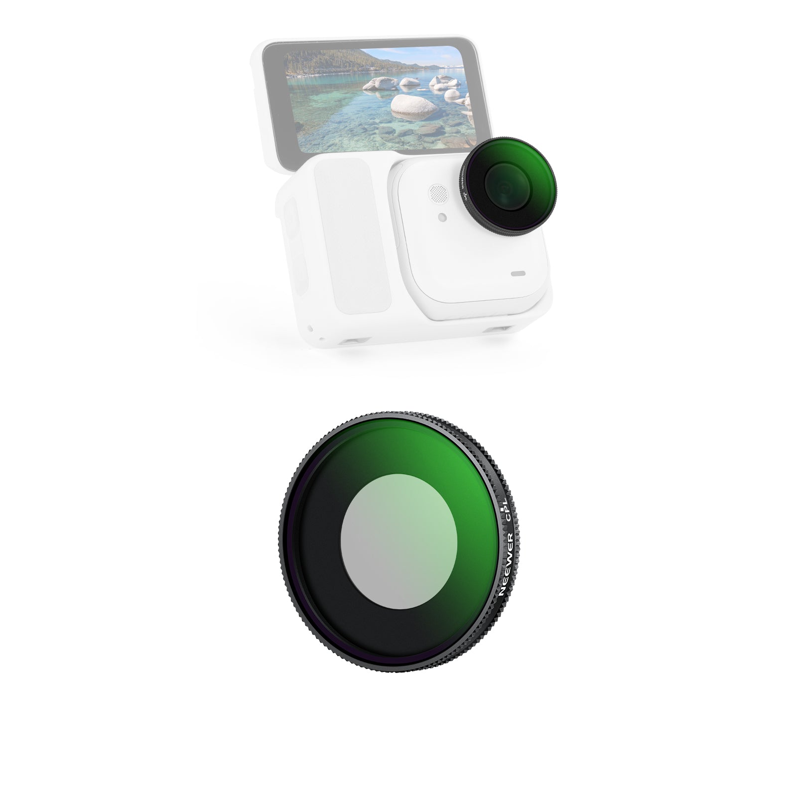 NEEWER UV/CPL/1/4 Black Diffusion Filter For Insta360 GO Ultra