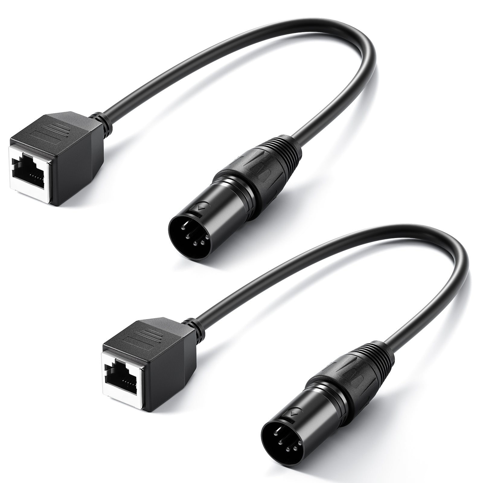 NEEWER 2 Packs NC006 5 Pin DMX XLR Male to RJ45 Female Cable