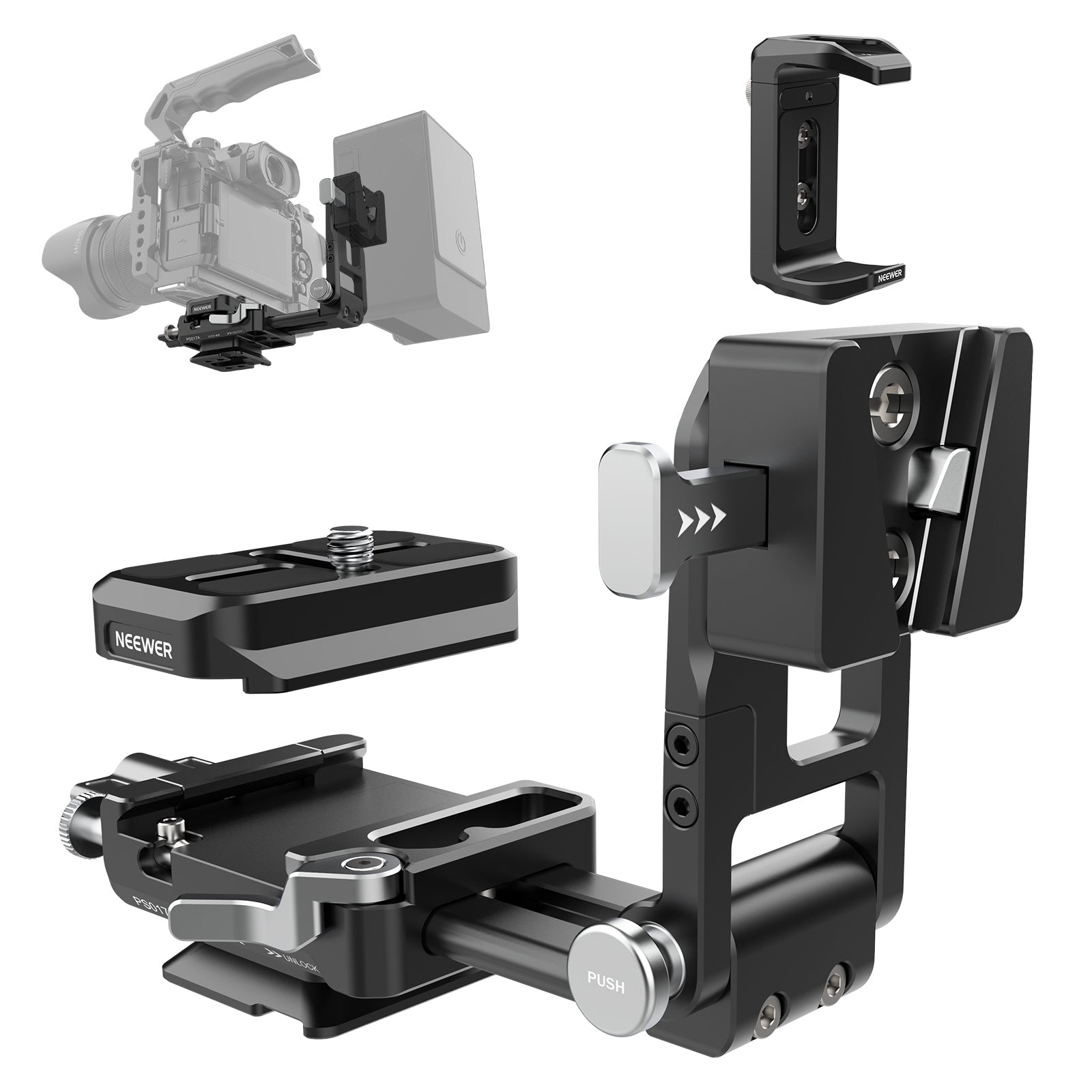 NEEWER PS017A V Mount Battery Plate with Arca Type QR Plate