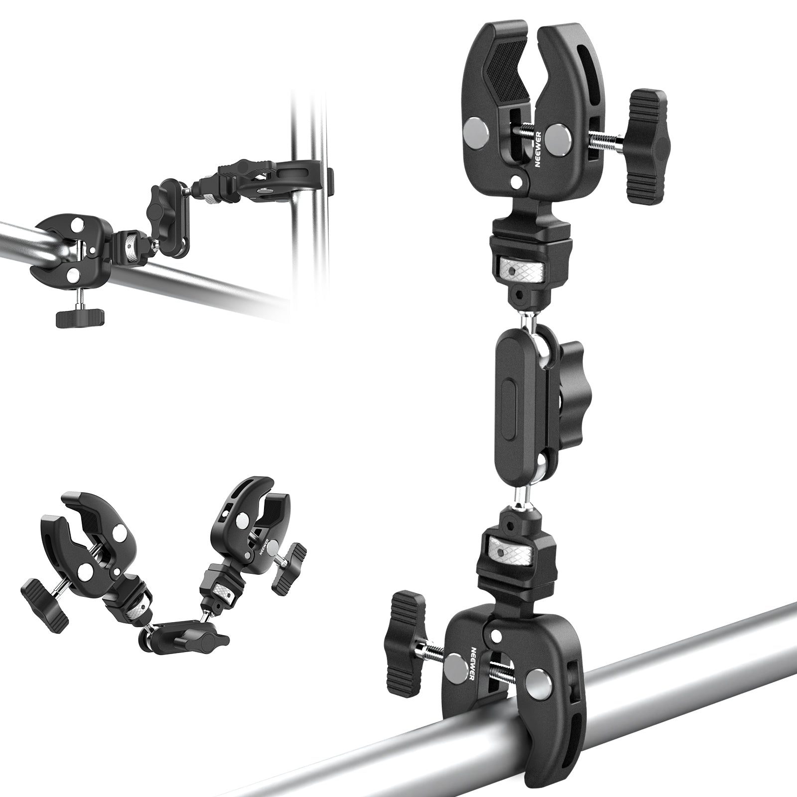 NEEWER UA060 Double Super Clamp Camera Mount with Magic Arm & NATO Interface