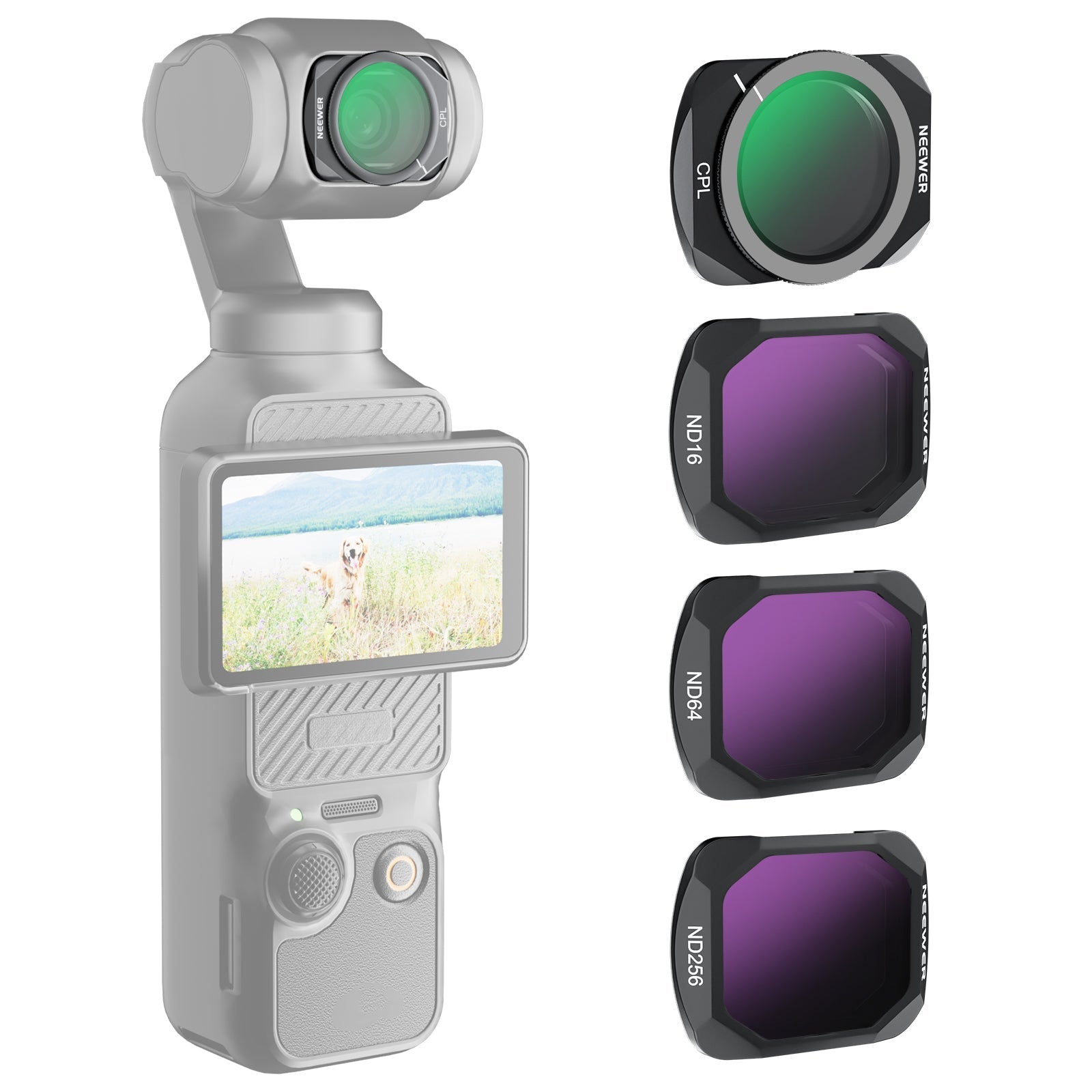 NEEWER FL-P16 ND CPL Filter Set Compatible with DJI Osmo Pocket 4
