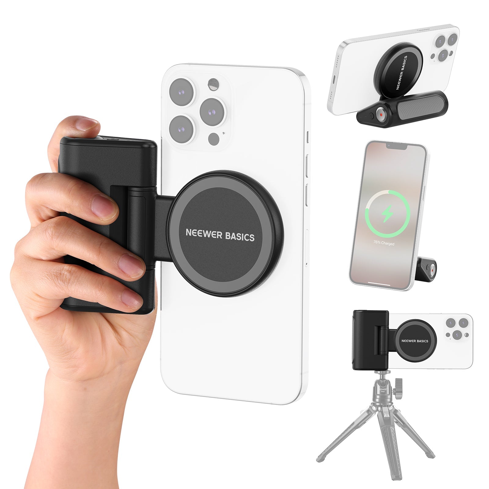 NEEWER BASICS WS-25001 Magnetic Phone Camera Grip Shutter Remote