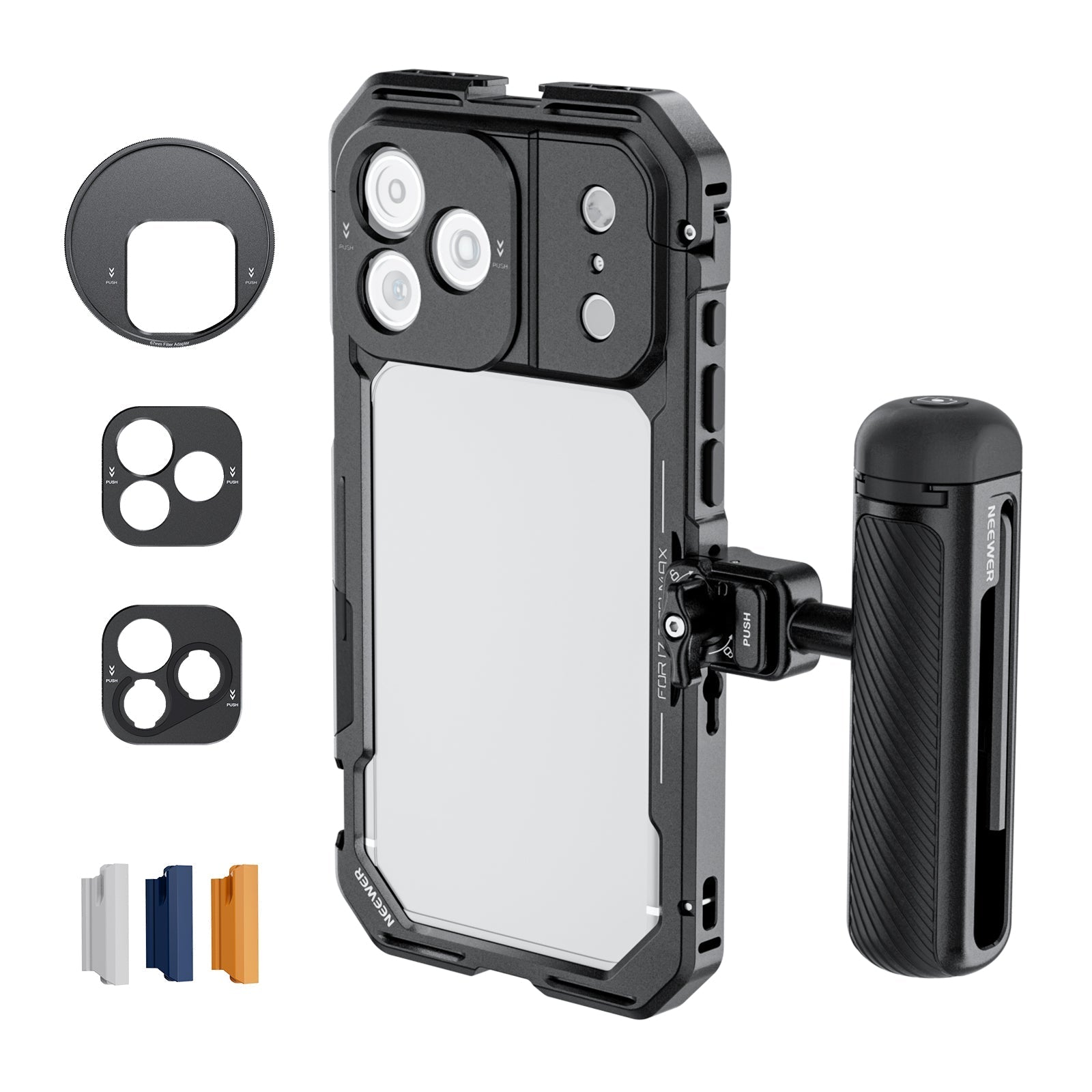 NEEWER PA143/PA144 Phone Cage Handle Kit Compatible with iPhone 17 Pro/Pro Max