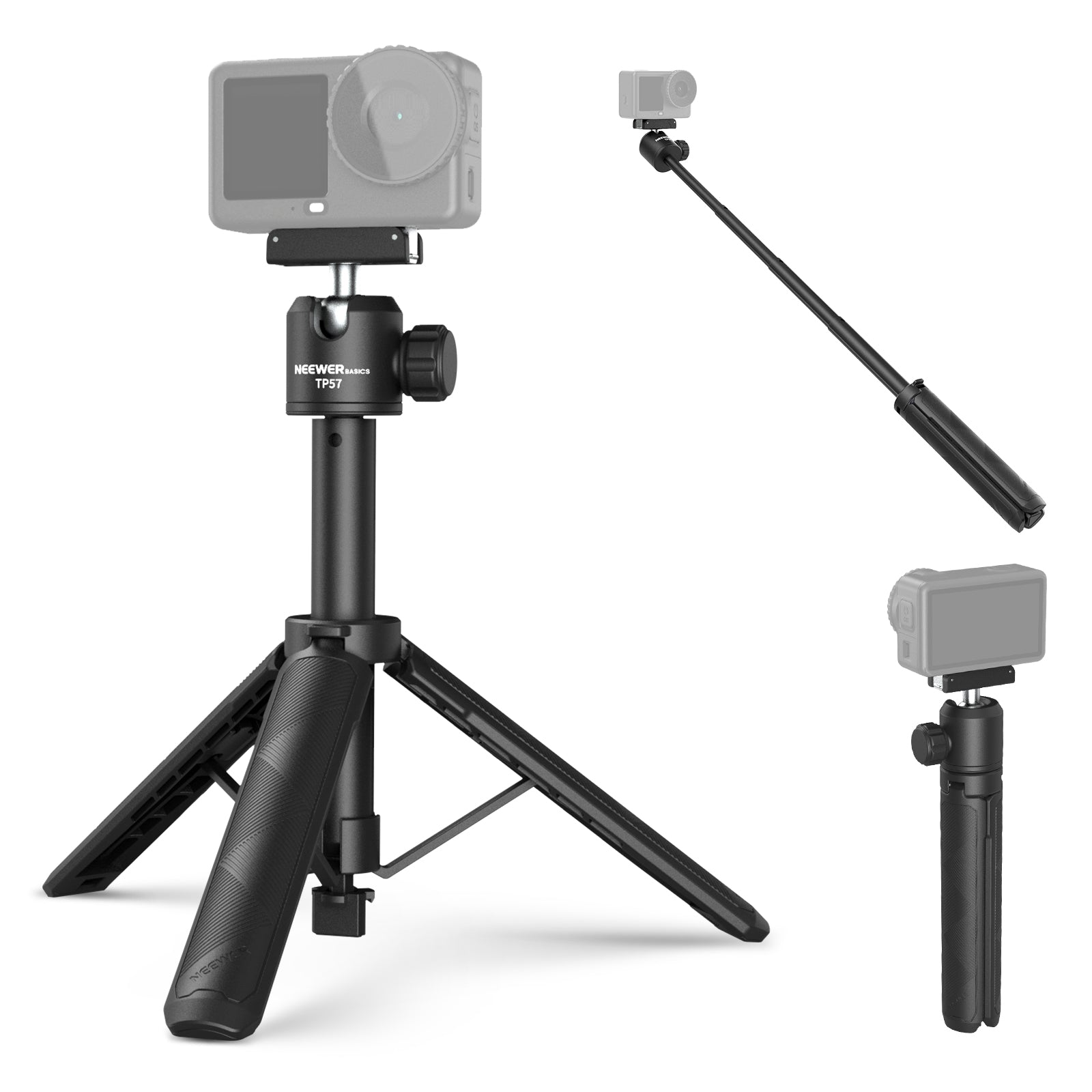 NEEWER BASICS TP57 Selfie Stick Tripod for DJI Osmo Action 6/360/Nano
