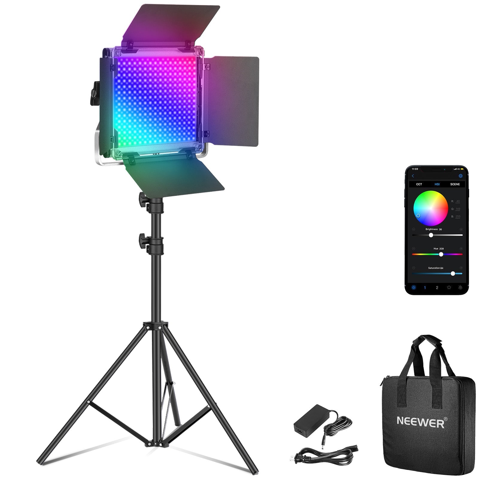 NEEWER Upgraded RGB660 PRO II LED Video Light