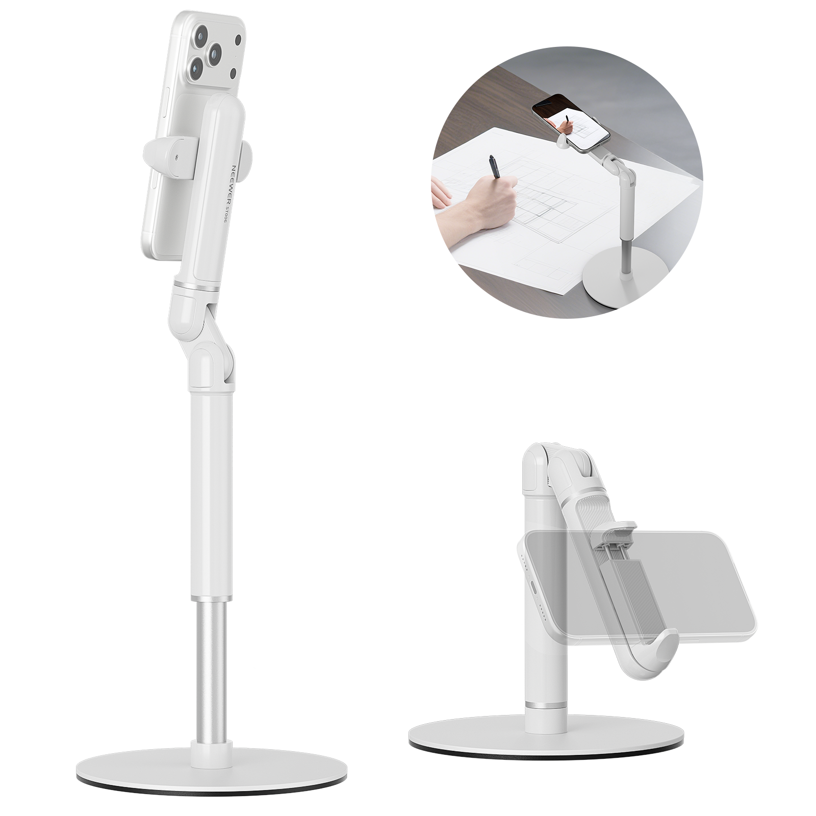 NEEWER BASICS ST006 Adjustable Phone Holder Stand for Desk