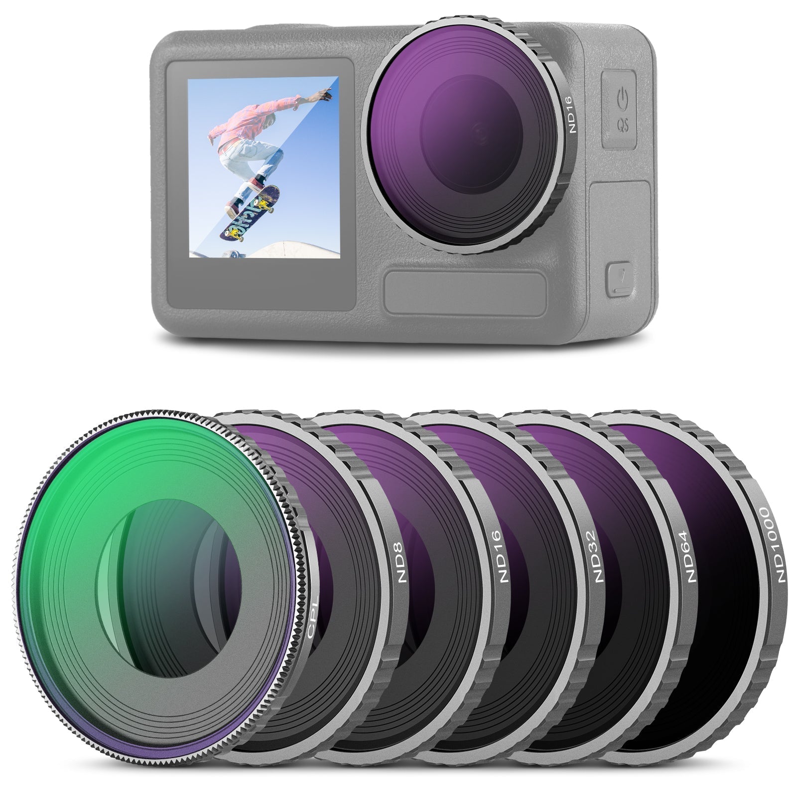NEEWER FL-A13 6-Pack CPL & ND Filter Set for DJI Osmo Action Action 5 Pro/4