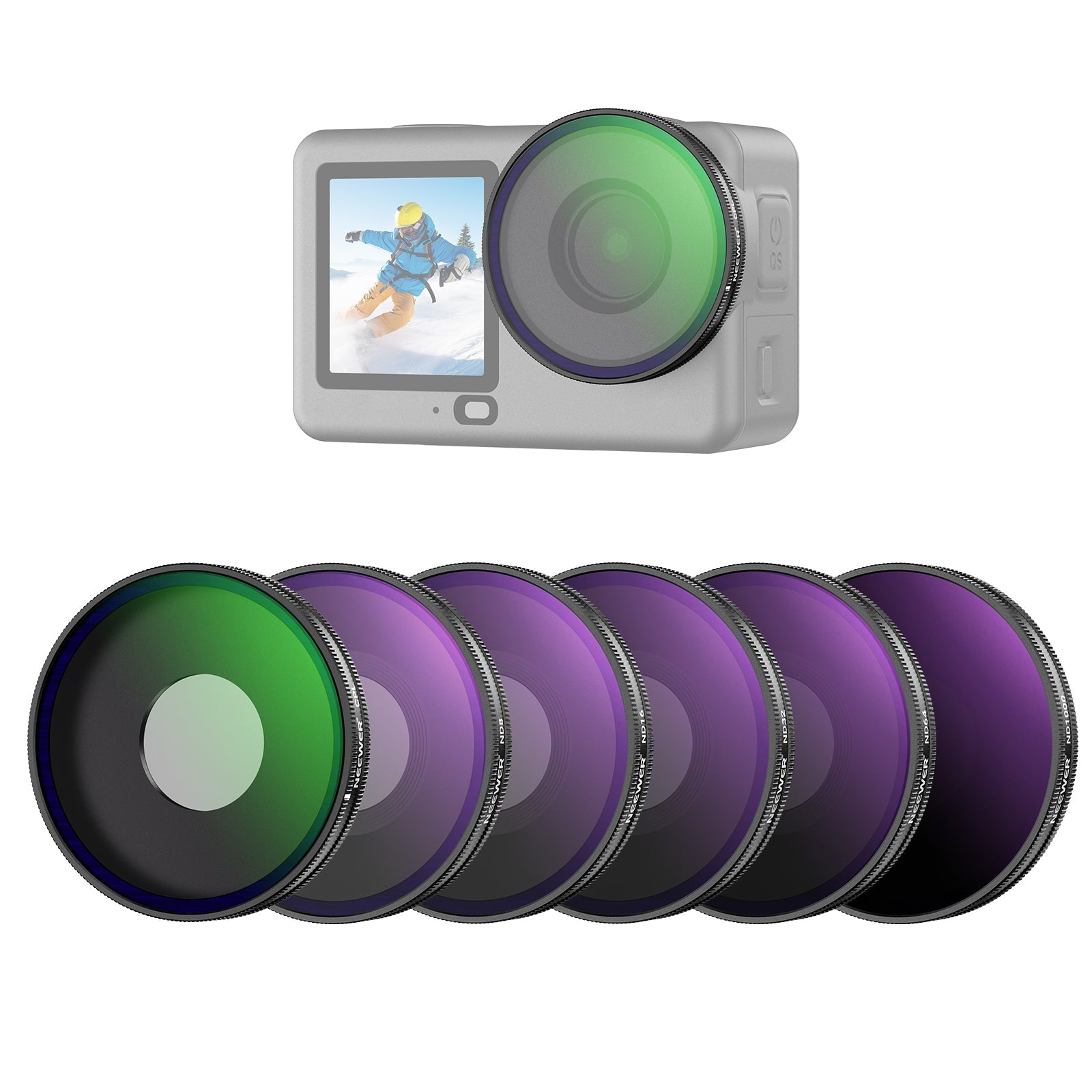 NEEWER FL-B100 Screw On Filter Set For DJI Osmo Action 6
