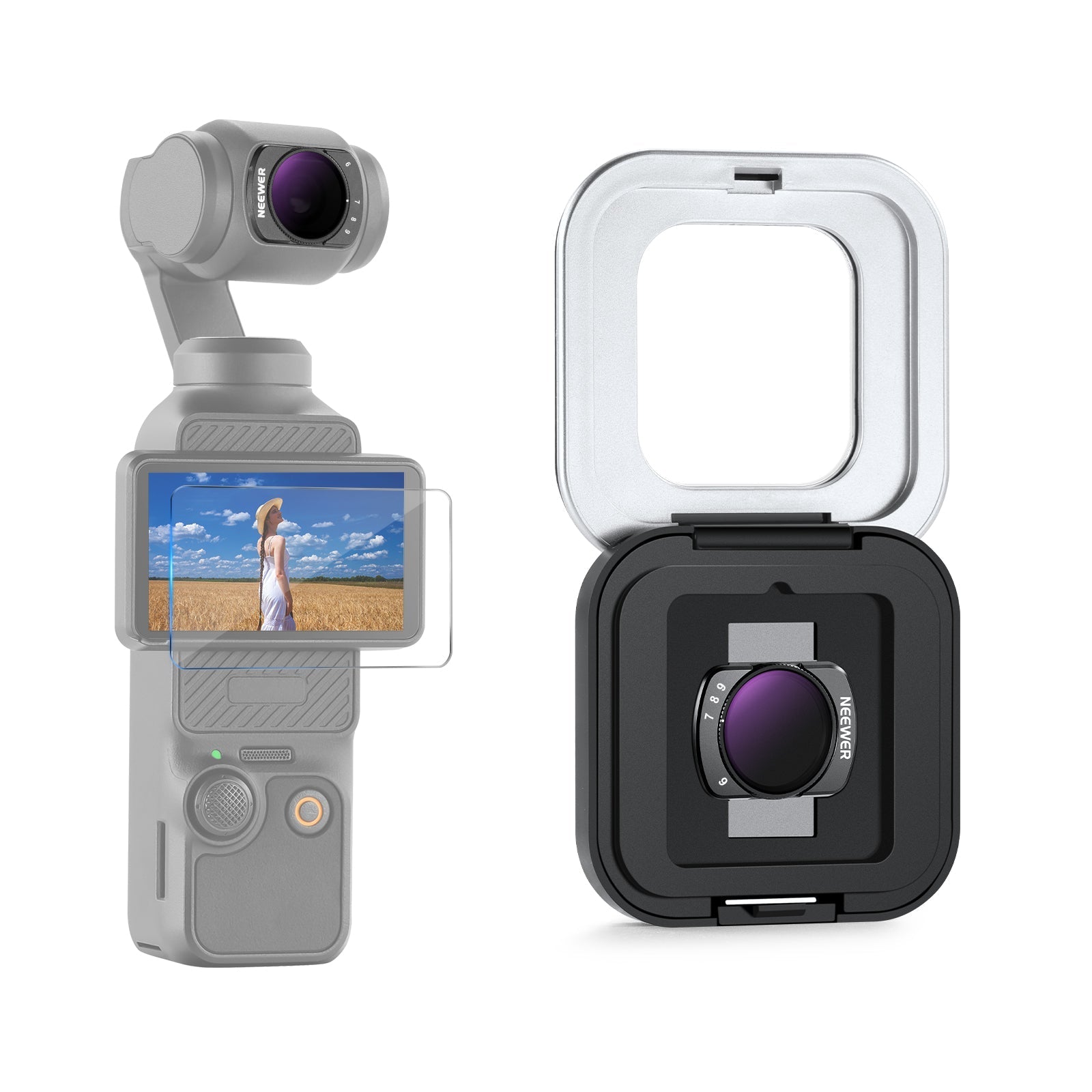 NEEWER Variable ND Filter Compatible with DJI Osmo Pocket 3 / Pocket 4 & Xtra Muse
