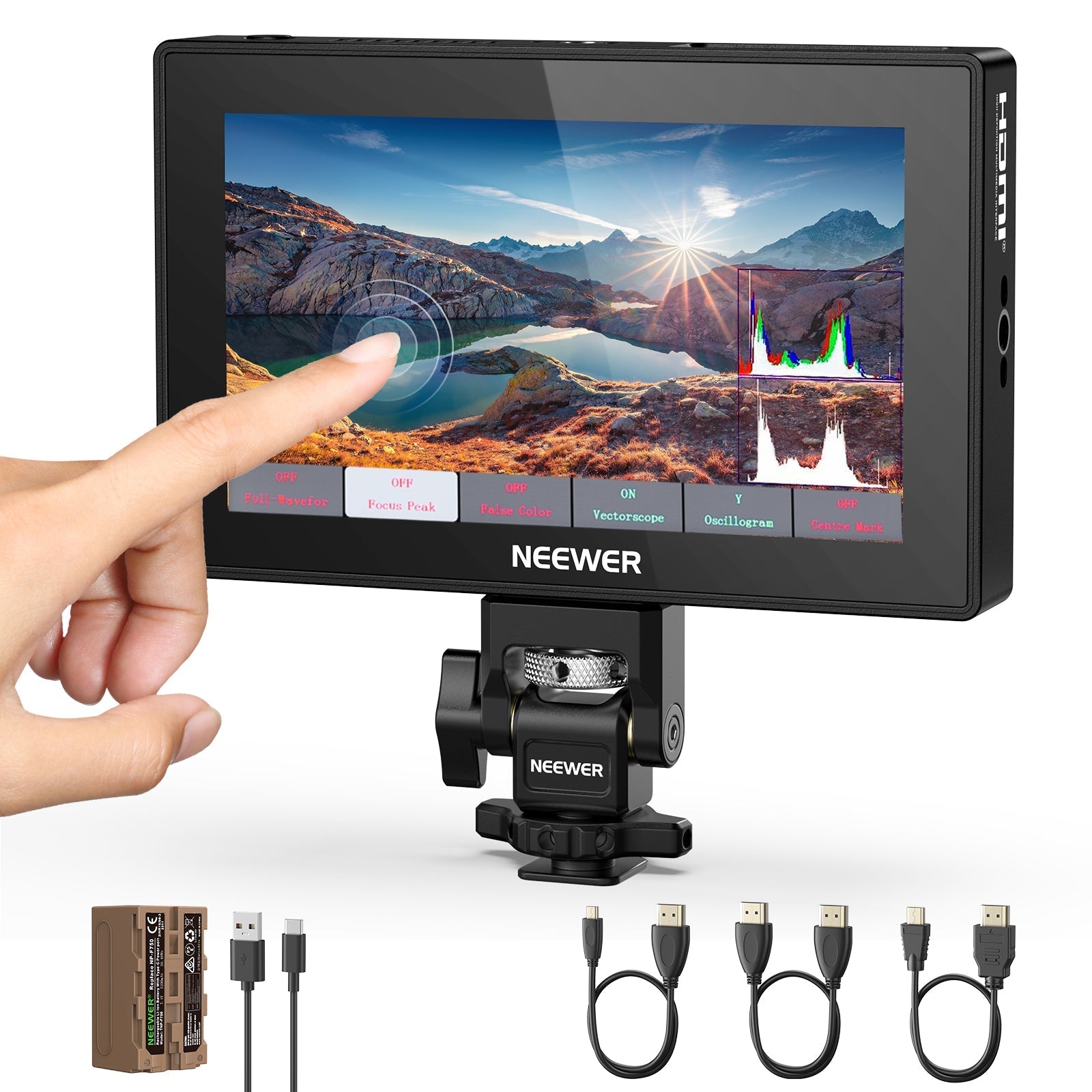 NEEWER F500 PRO LED 5.5" Camera Touch Screen Monitor