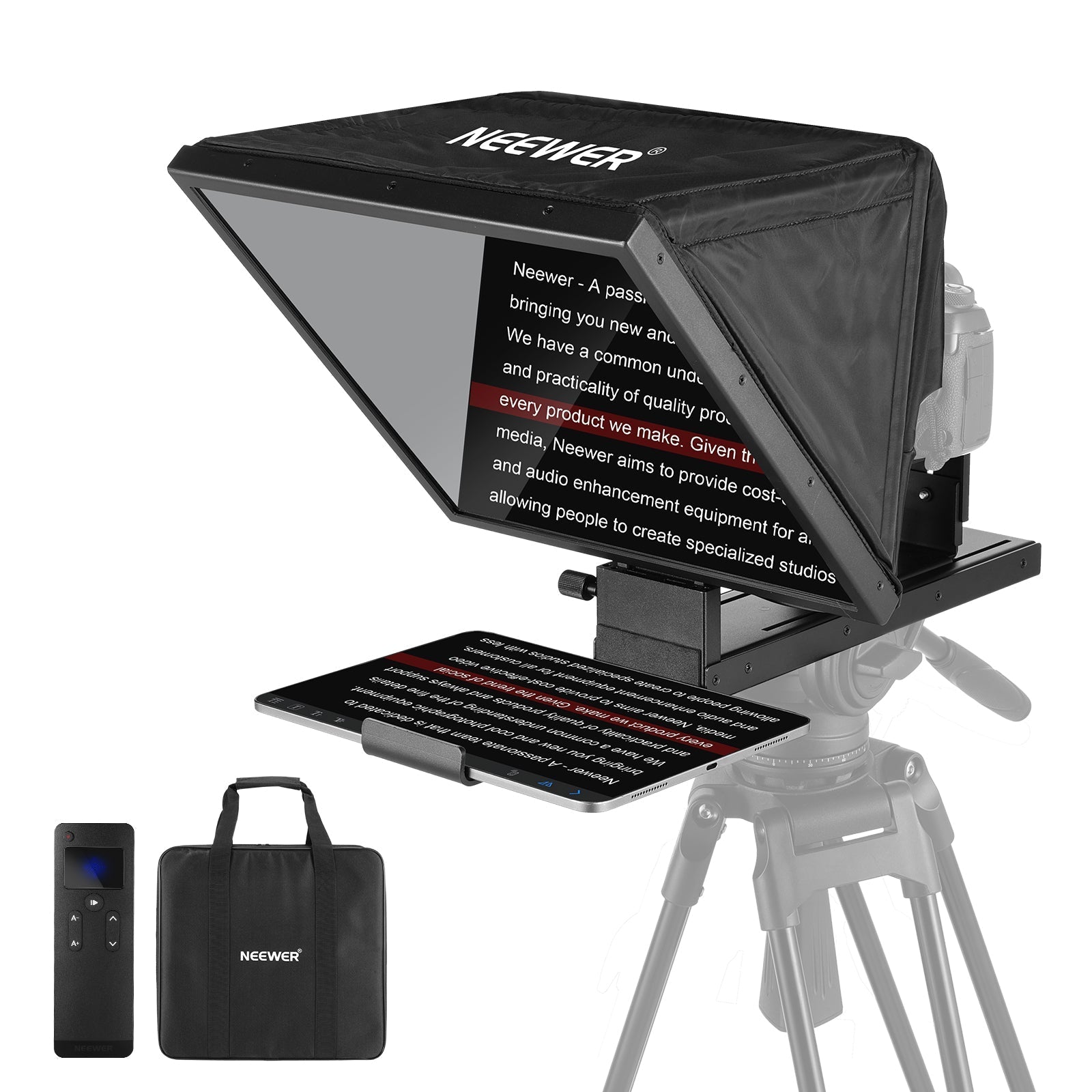 NEEWER BASICS X16B 16" Aluminum Alloy Liftable Teleprompter