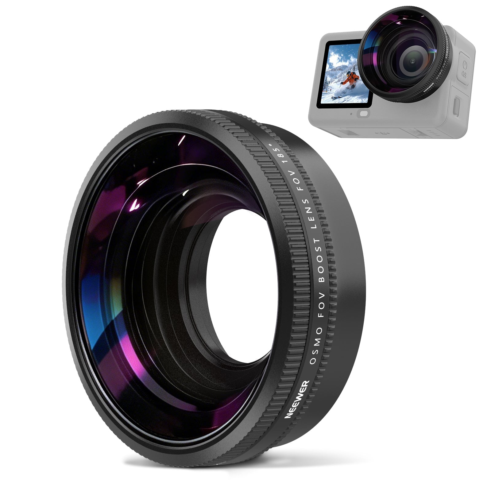 NEEWER FL-B52 185° FOV Wide Angle Lens Compatible with DJI Osmo Action 6