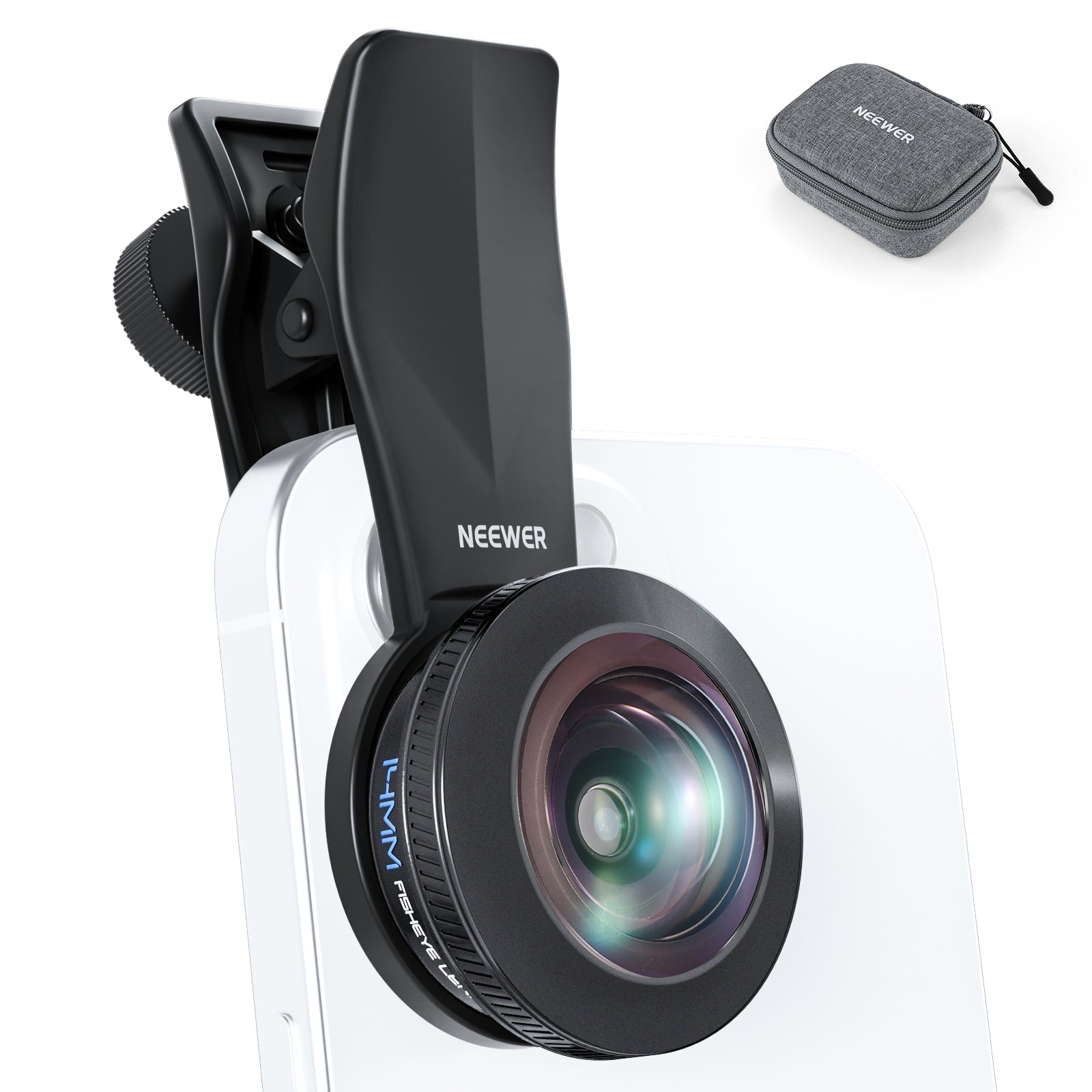 NEEWER LS-77 170° 14mm Fish Eye VR Lens with 17mm Threaded Phone Lens Clip