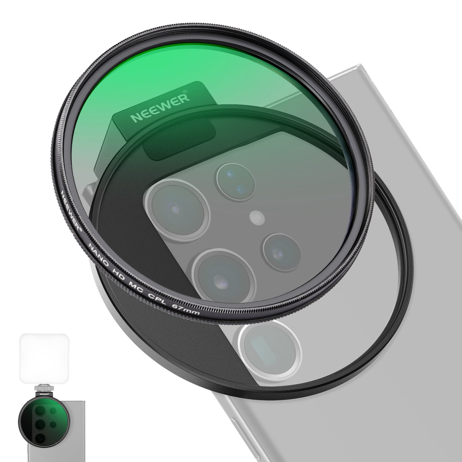 NEEWER FL-41 67mm CPL Filter for Cell Phone Camera Lens