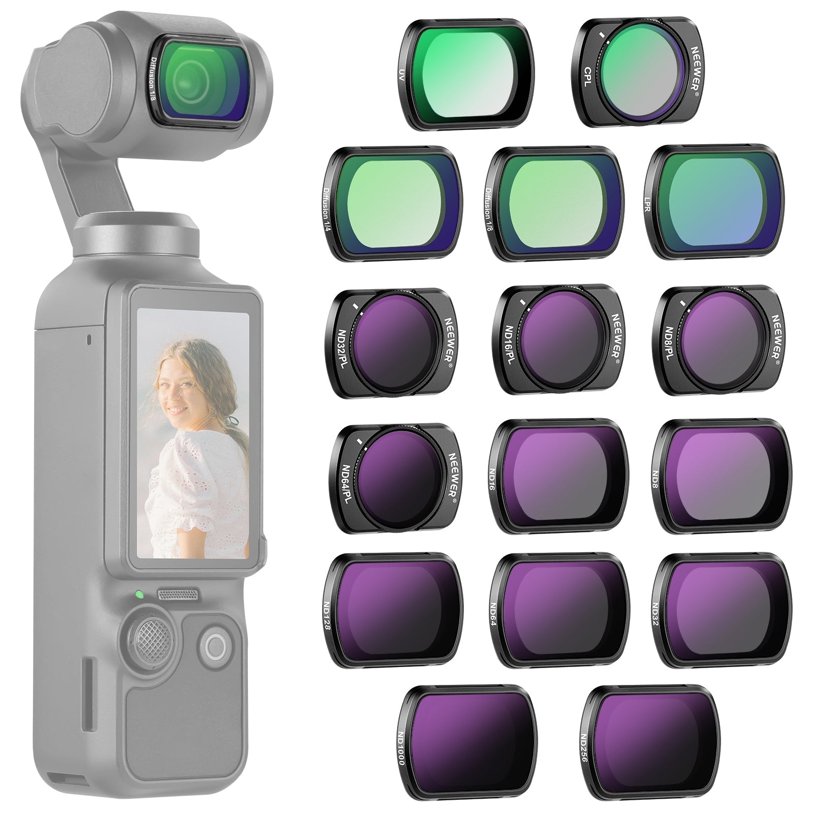 NEEWER FL-B06 16-Pack Filter Set for DJI Osmo Pocket 3 / Pocket 4 & Xtra Muse