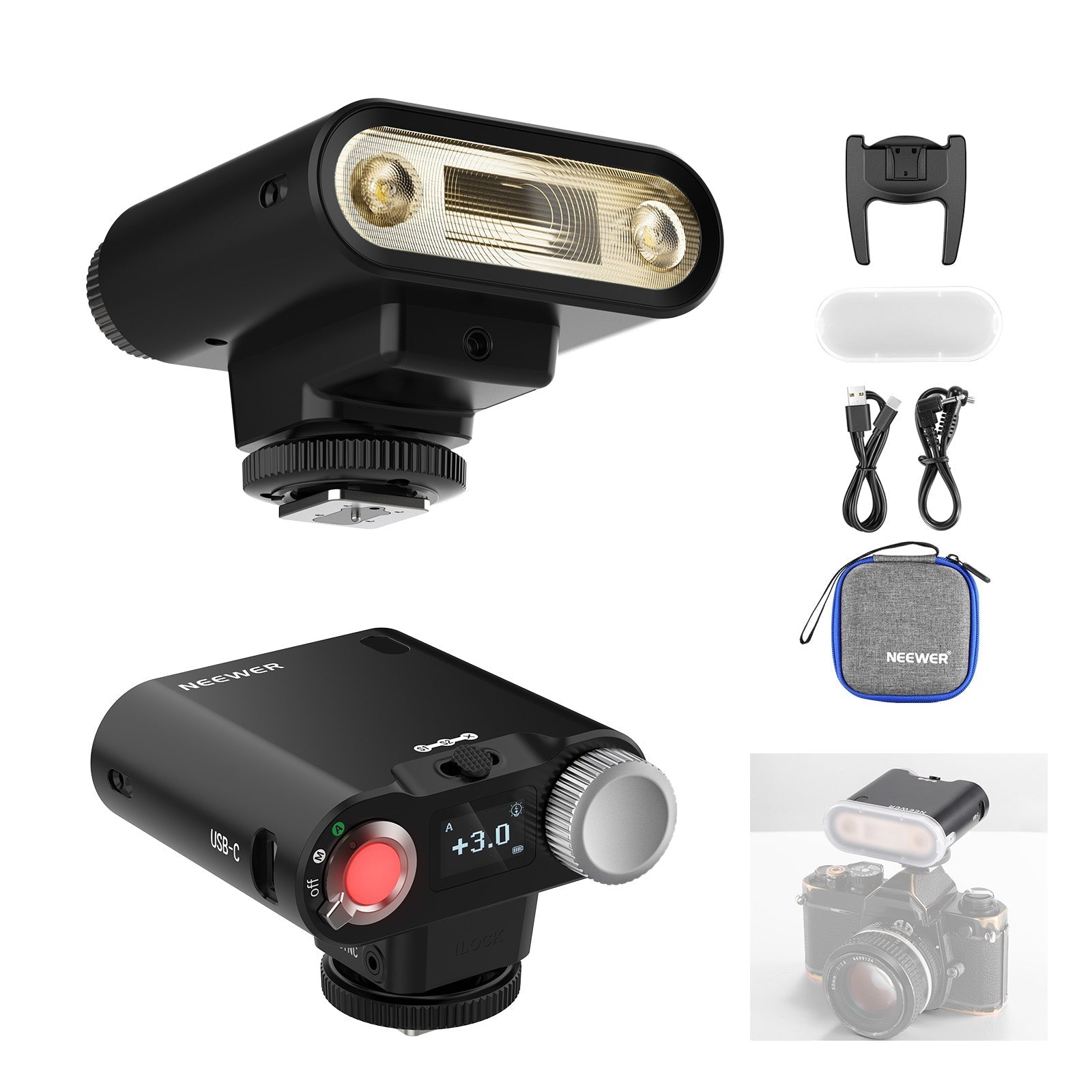 NEEWER Z160 Camera Flash with Auto & Manual Modes & Built in Lithium Battery