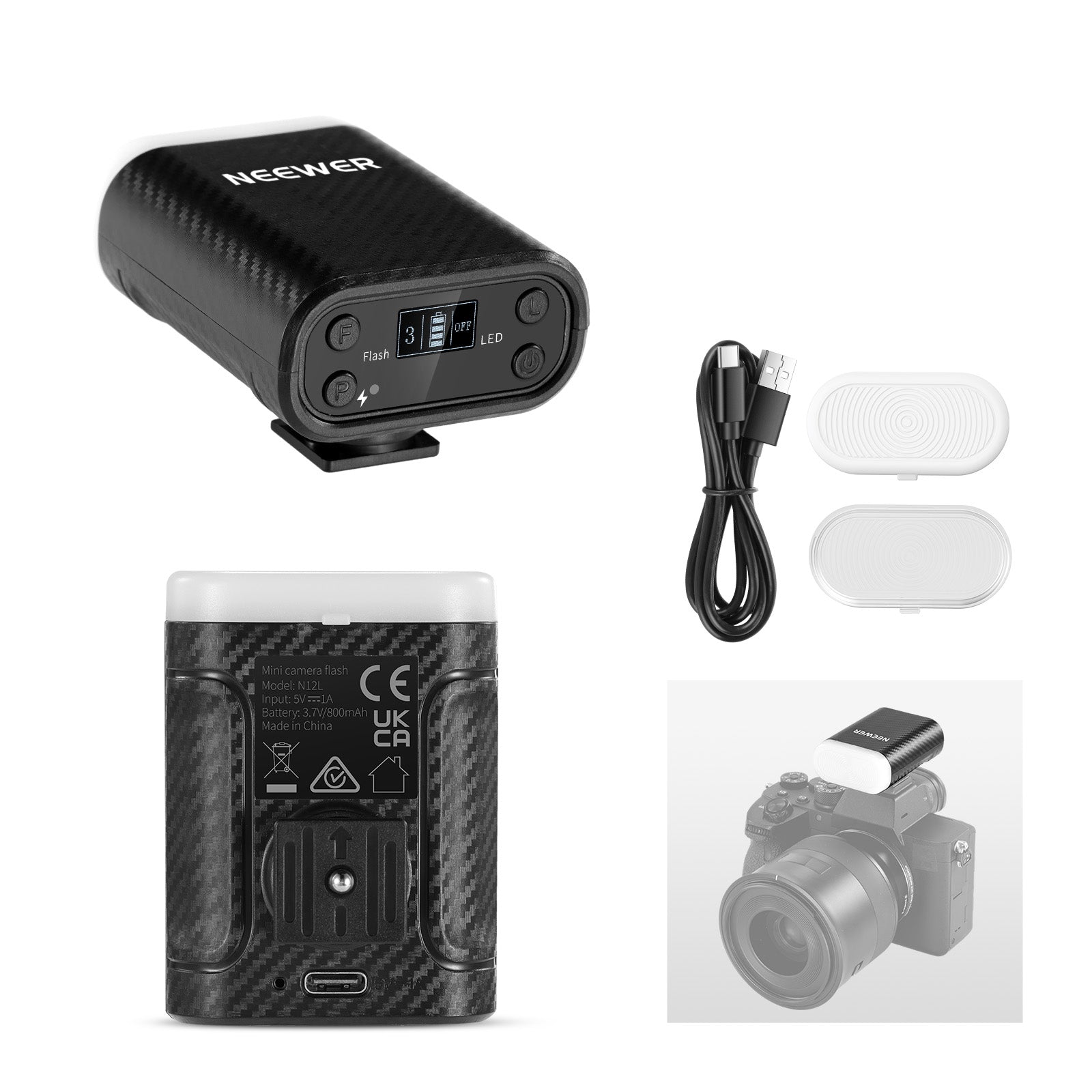 NEEWER ENTRY LEVEL VERSION N12L Mini Camera Flash with LED Video Light