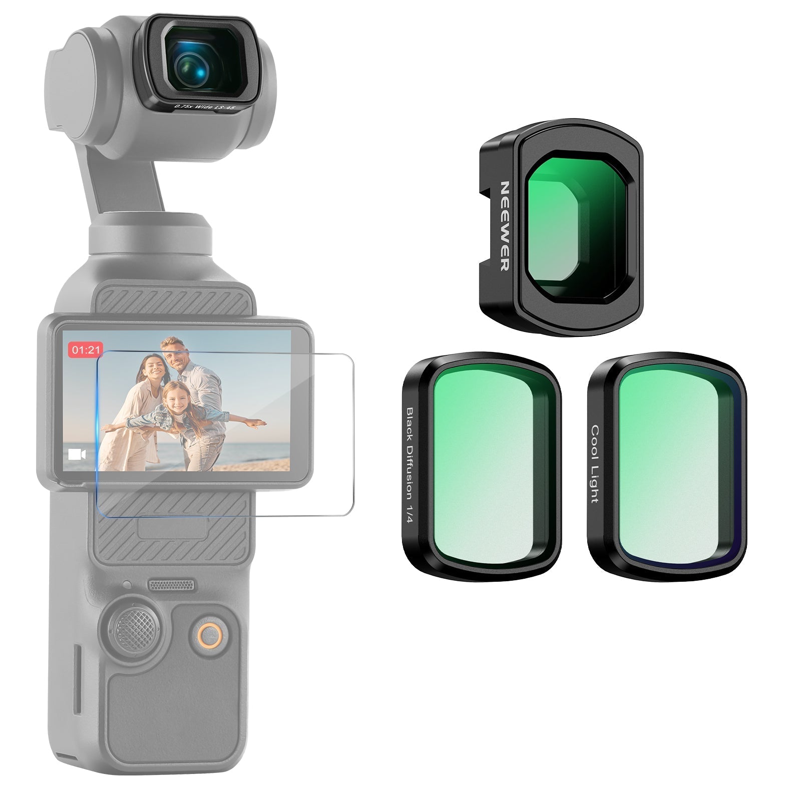 NEEWER FL-C84 Lens Filter Set For DJI Osmo Pocket 4/3/ Xtra Muse