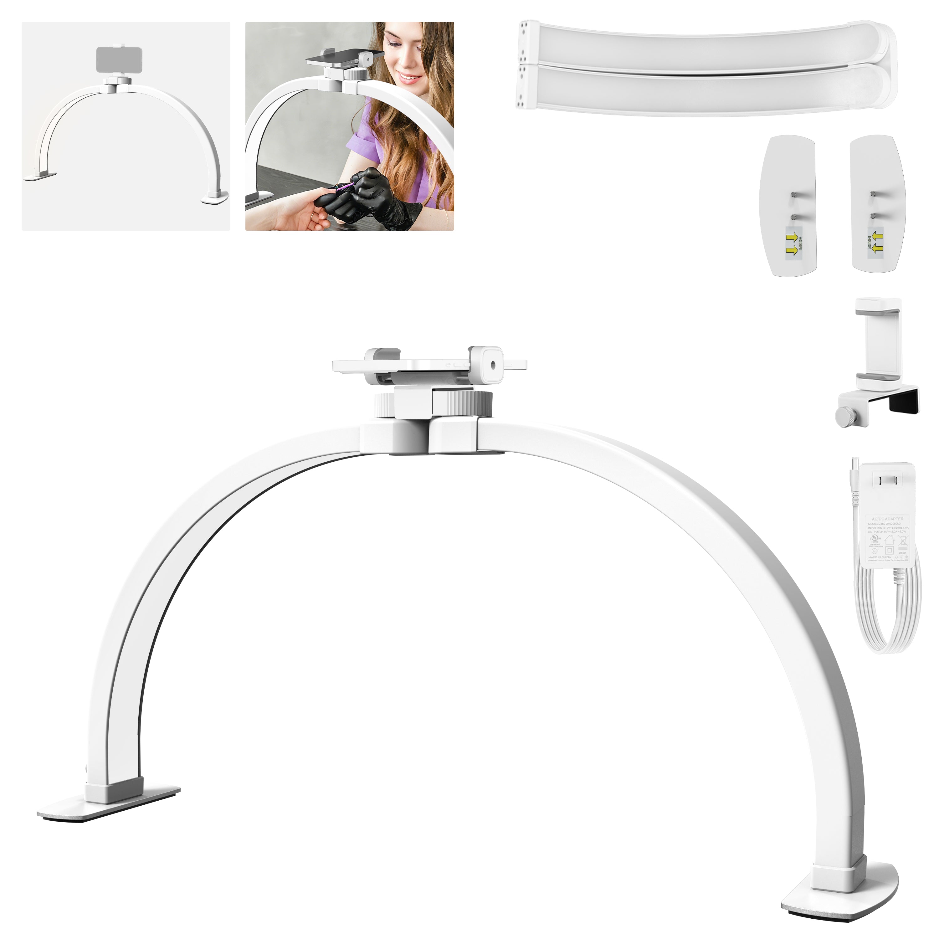 NEEWER BASICS HM04-D 28W 23" Foldable Nail Tech Table Arc Lamp