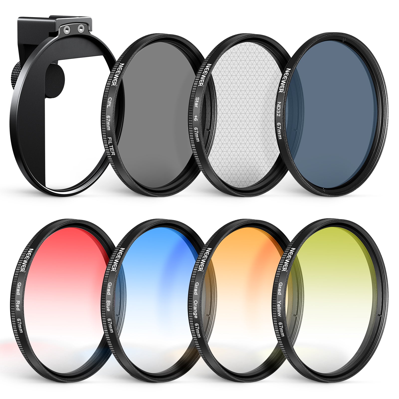 NEEWER FL-P15 67mm Clip On Phone Lens Filter Kit (Compatible with S26)