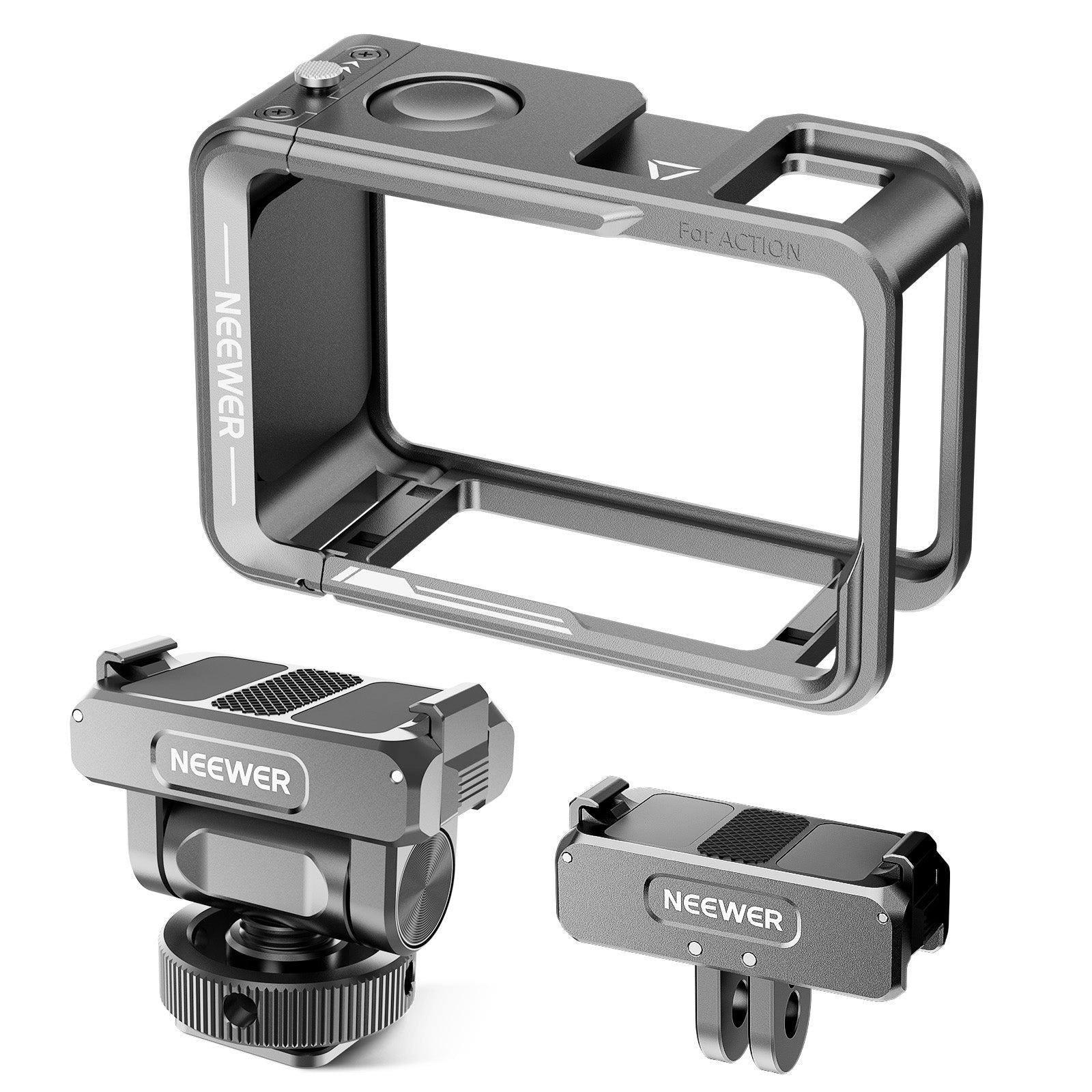 NEEWER AC011+AC012+ AC014 Action Camera Cage Kit For DJI Osmo Action 5 Pro/4/3