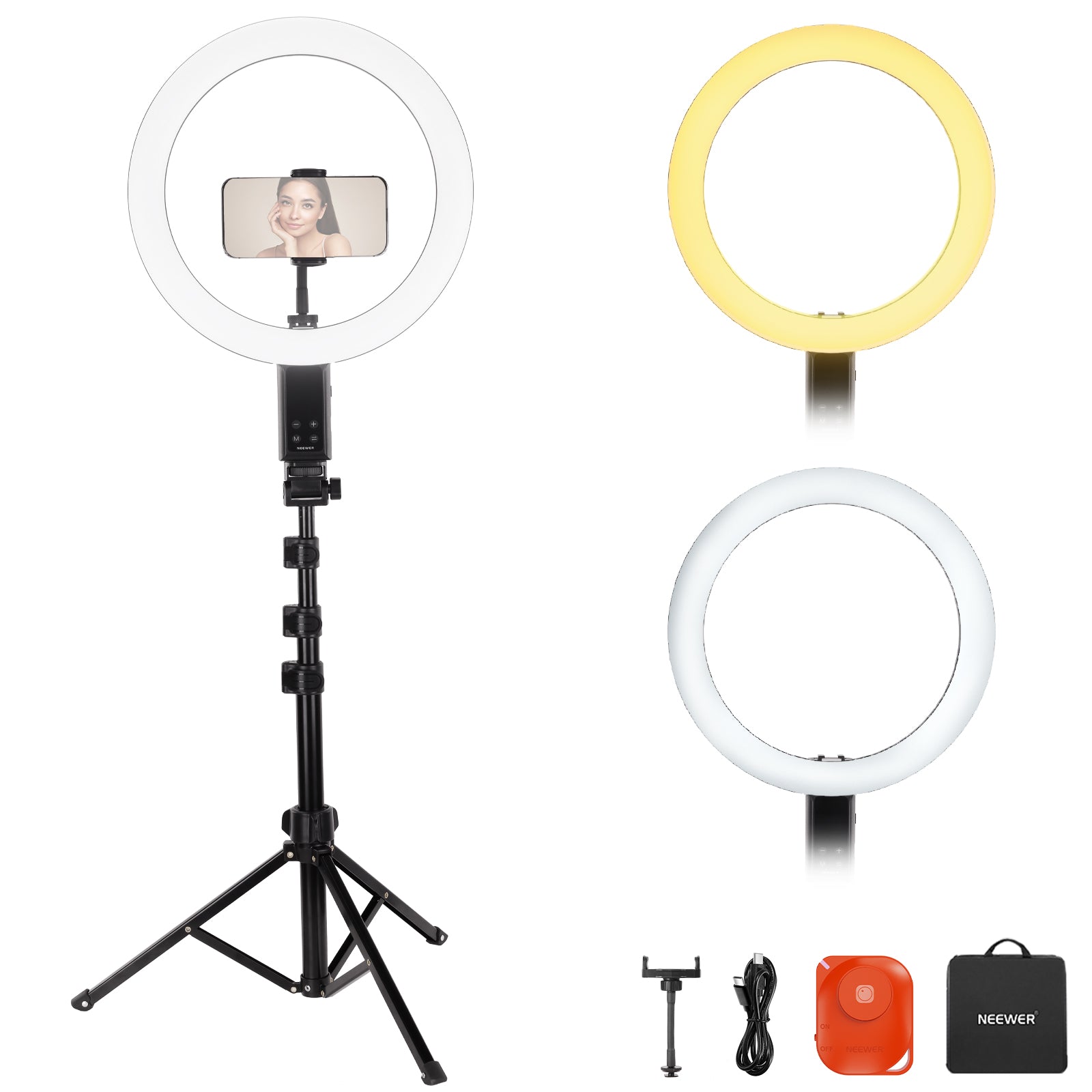 NEEWER RB12B 12" Cordless Bi-Color Ring Light
