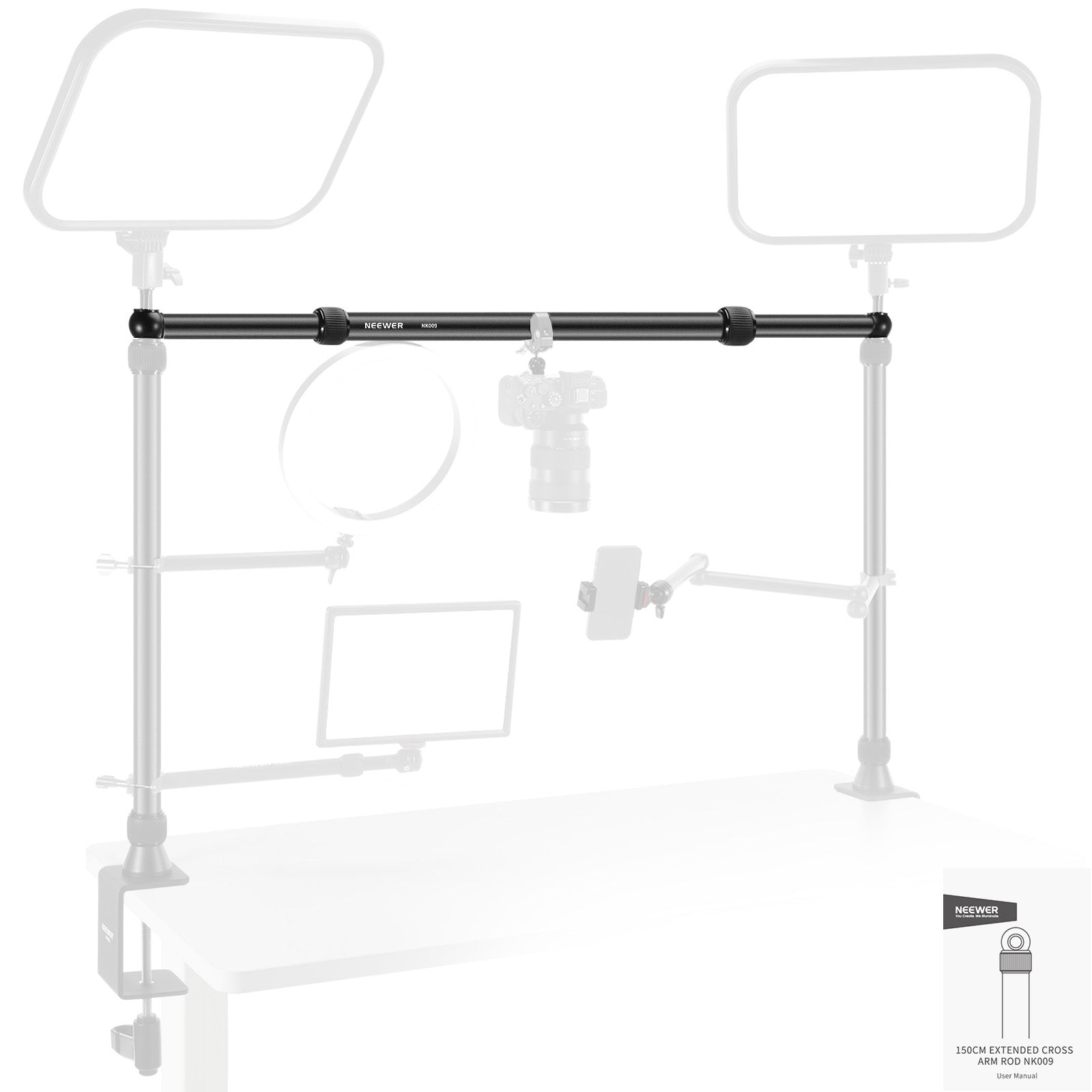 NEEWER NK009 2.8-4.9ft Horizontal Boom Arm Only for NK002 & NK003