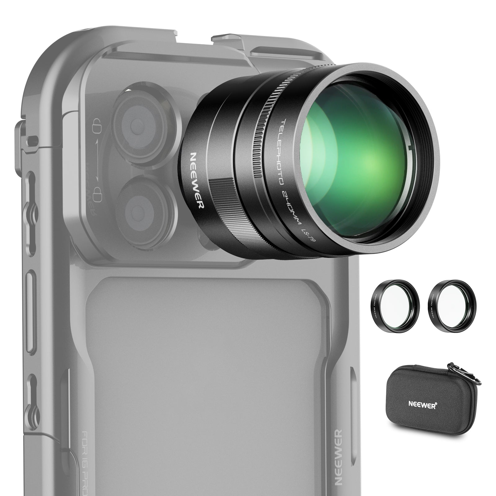 NEEWER LS-79 2X 240mm Converter for Phone Telephoto Camera Lens
