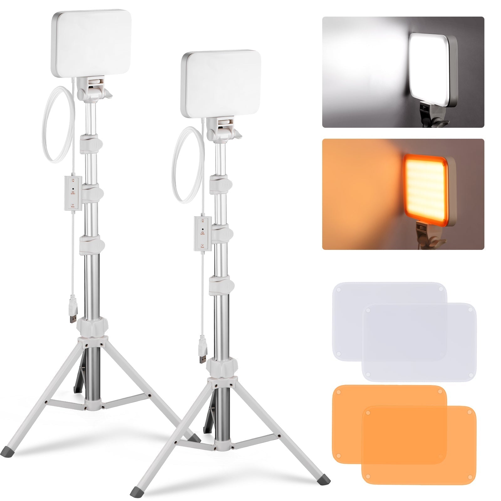 NEEWER BASICS BP66 2 Pack Bi-Color Video Light Panel Lighting Kit