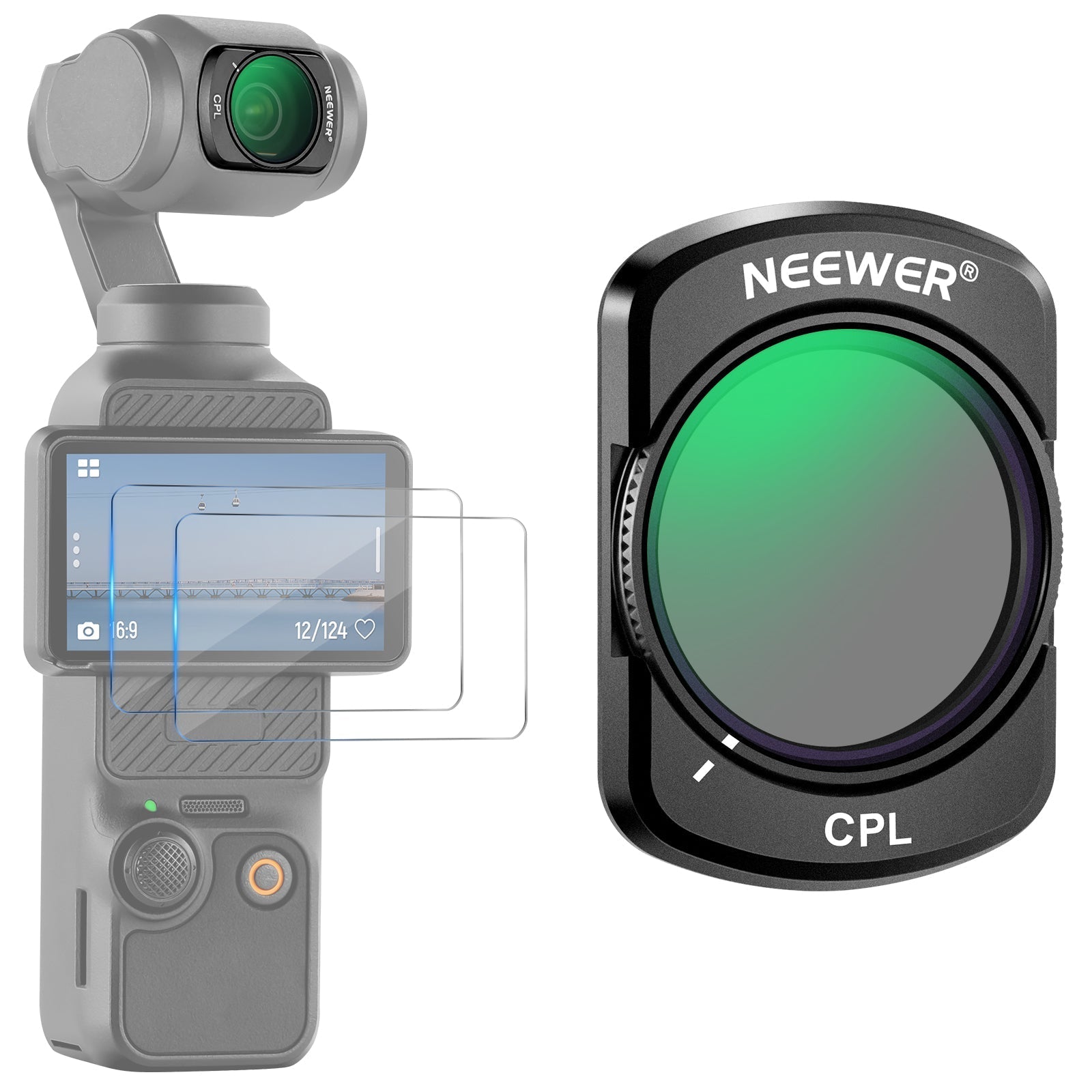 NEEWER FL-76 Magnetic CPL Filter for DJI Osmo Pocket 3 / Pocket 4 & Xtra Muse