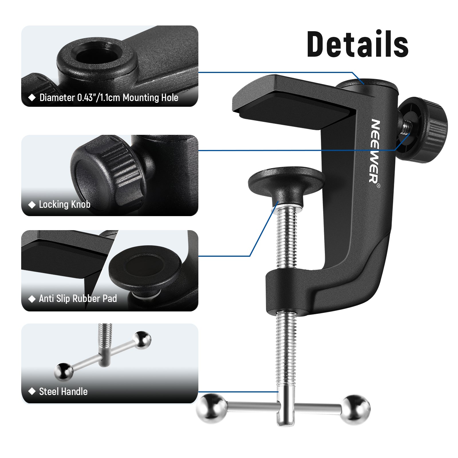 NEEWER Metal C ClampTable Mount