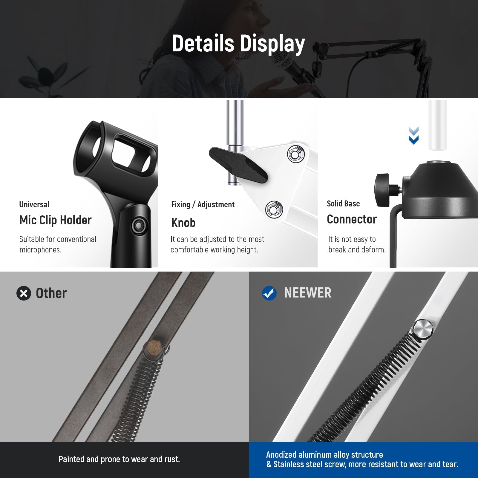 NEEWER NW-35 Suspension Boom Scissor Mic Arm Stand