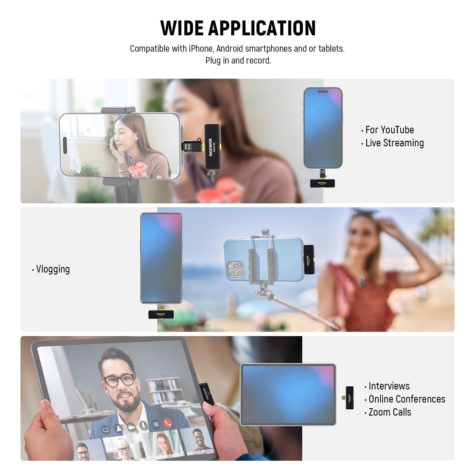 NEEWER KM23 Wireless Lavalier Microphone Kit