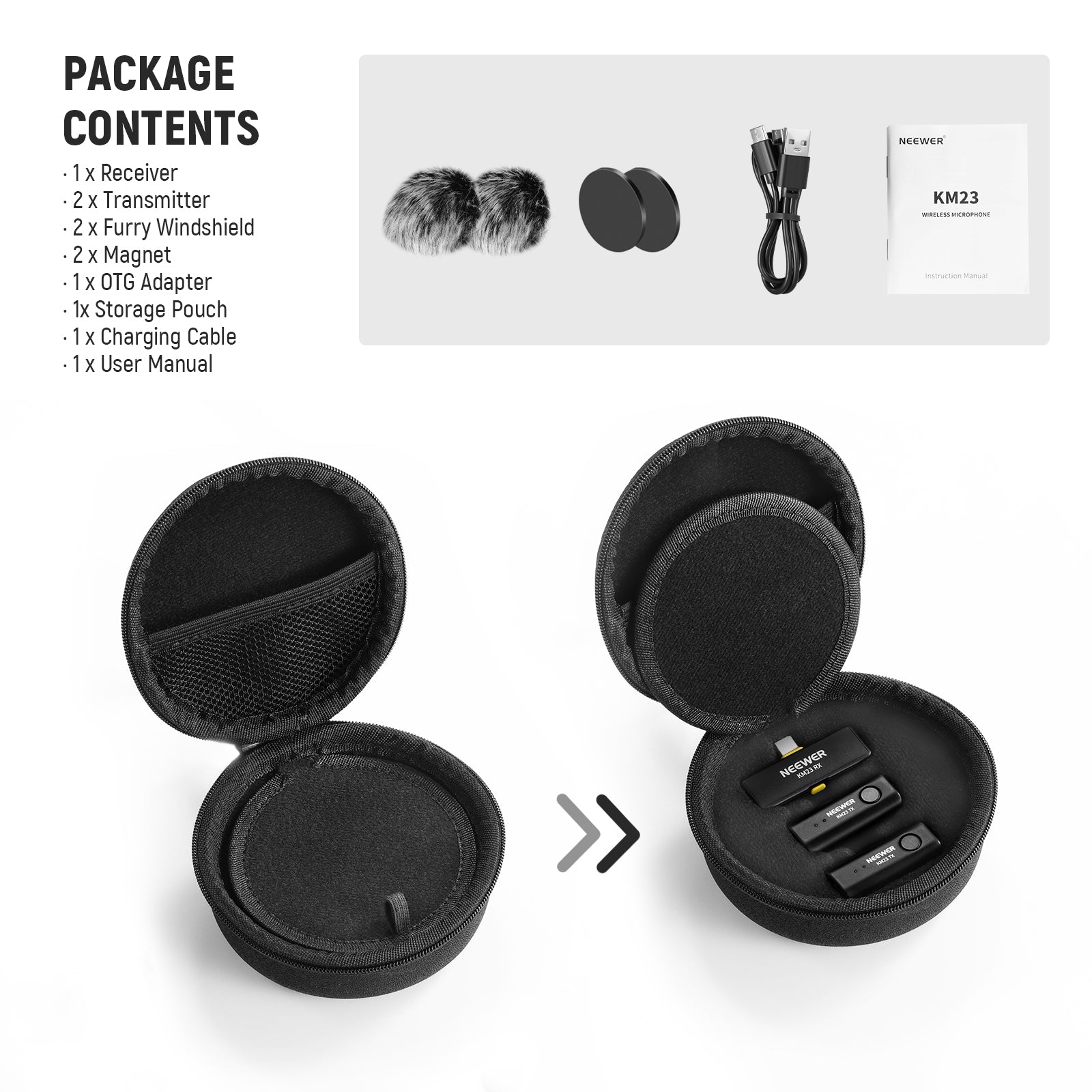 NEEWER KM23 Wireless Lavalier Microphone Kit