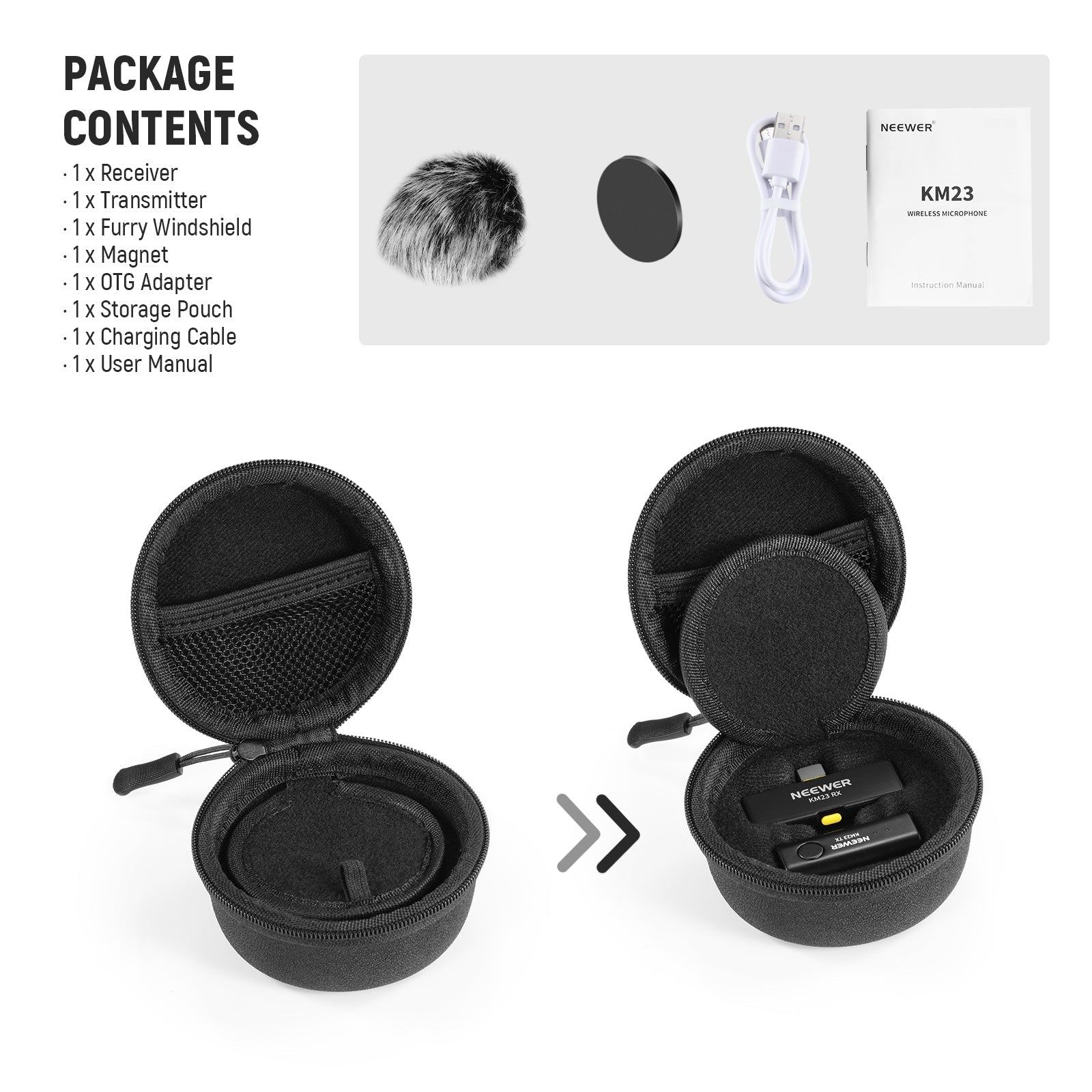 NEEWER KM23 Wireless Lavalier Microphone Kit