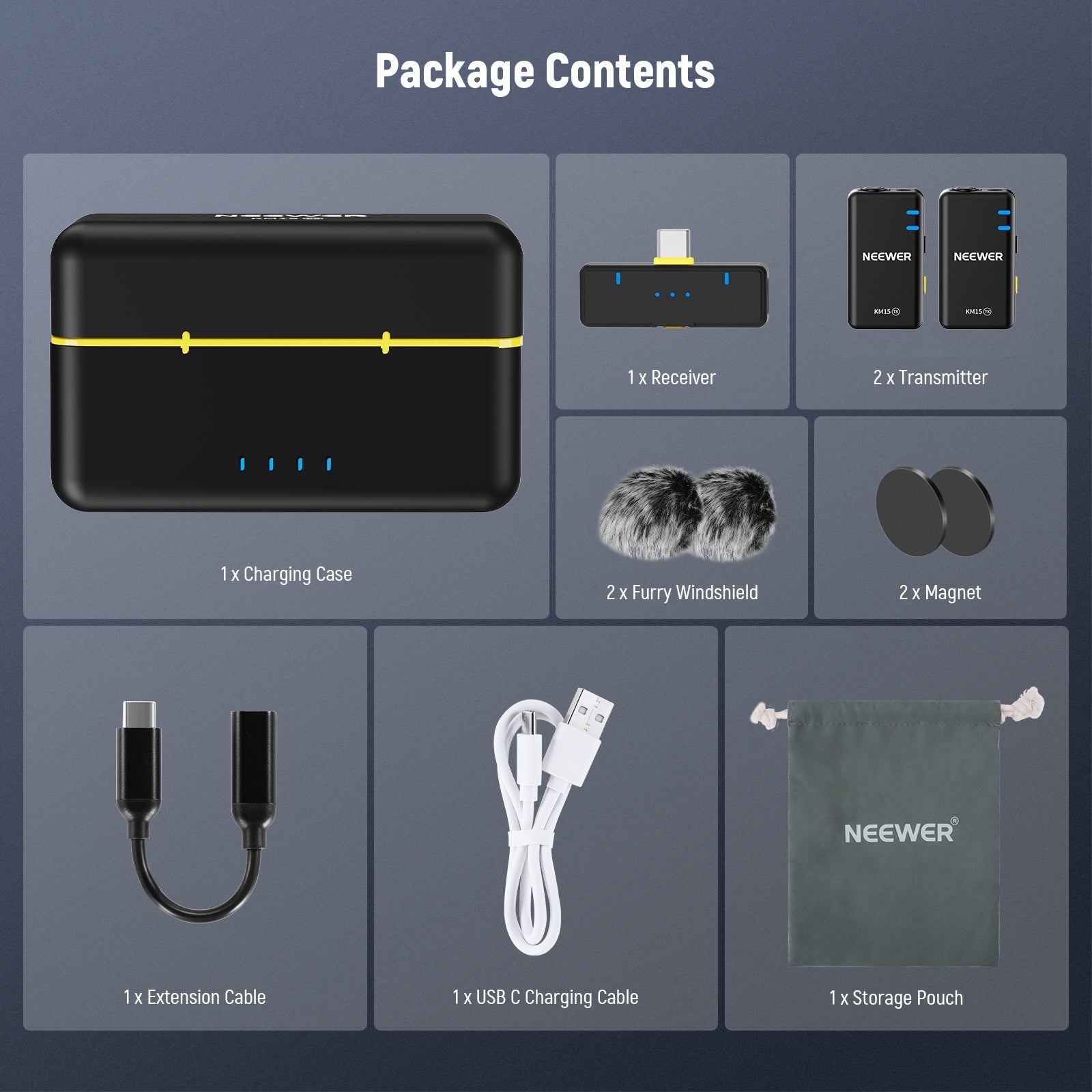 NEEWER KM15 USB C Wireless Microphone System