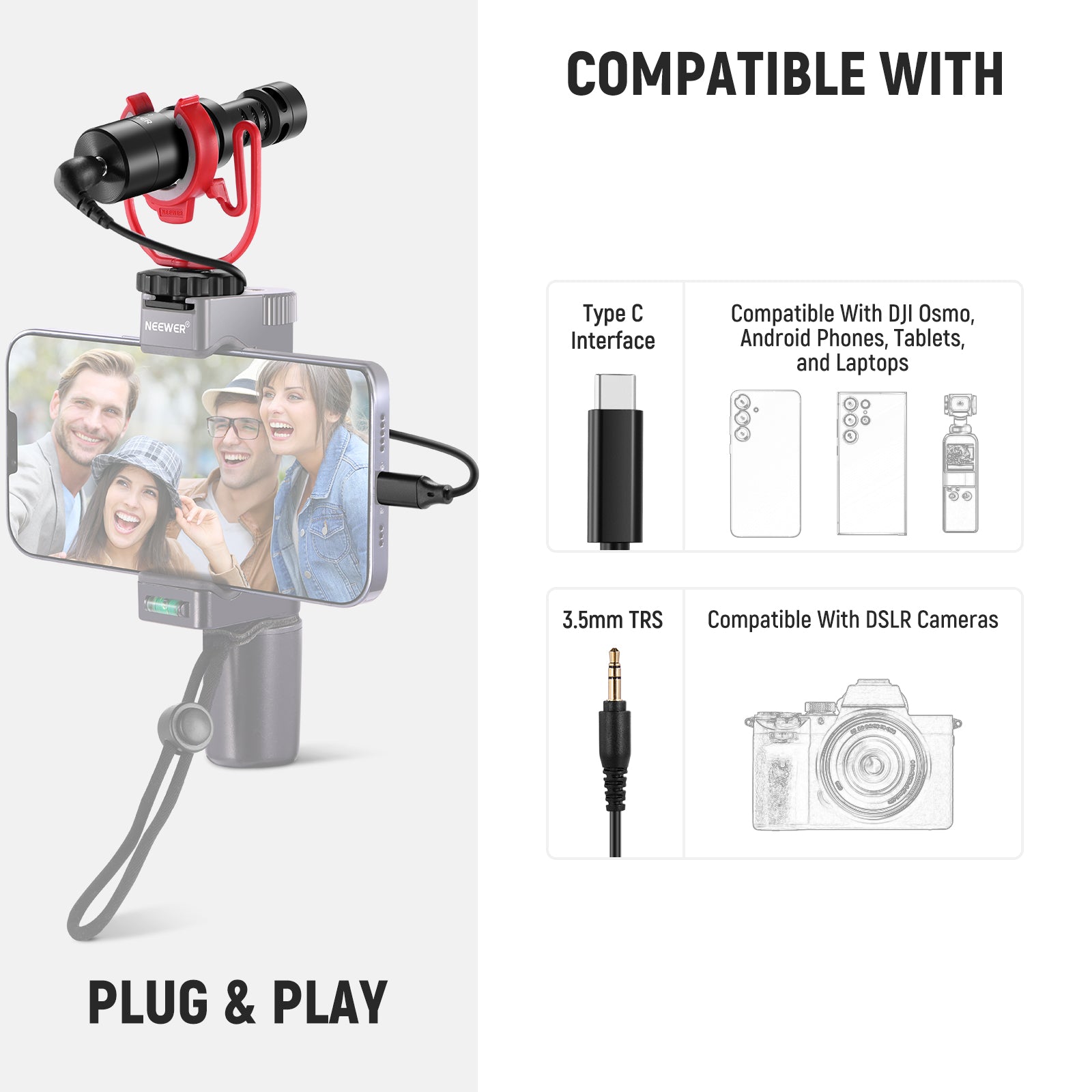 NEEWER VM10 Plug & Play Vlog Microphone