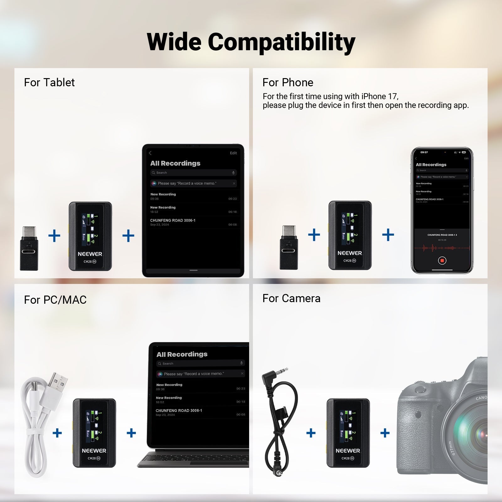 NEEWER CM28 Wireless Lavalier Microphone System