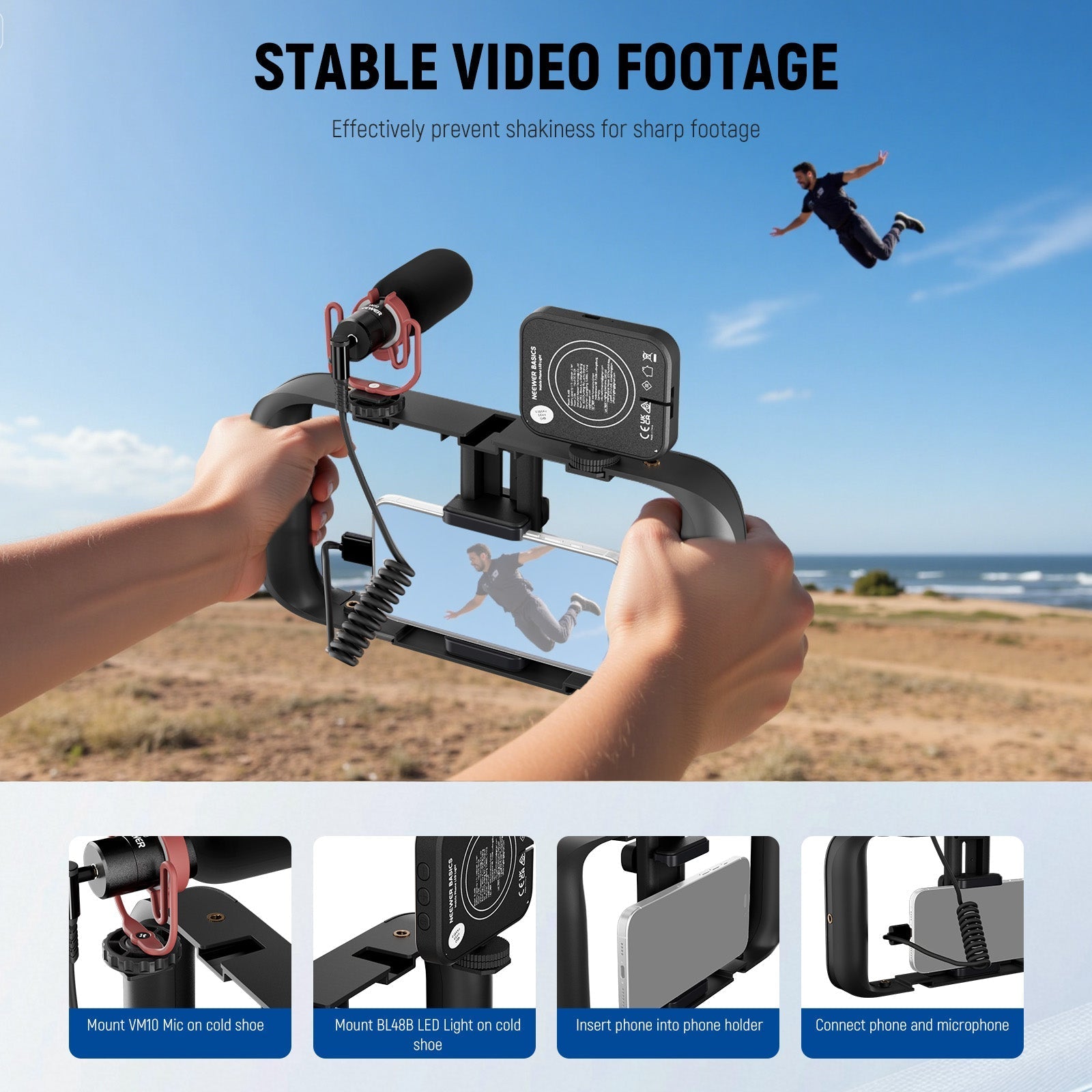 NEEWER BASICS PA055 Phone Cage Vlogging Kit