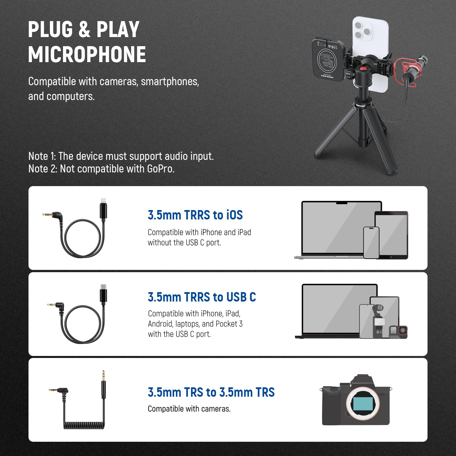 NEEWER VM10 Plug & Play Vlog Microphone