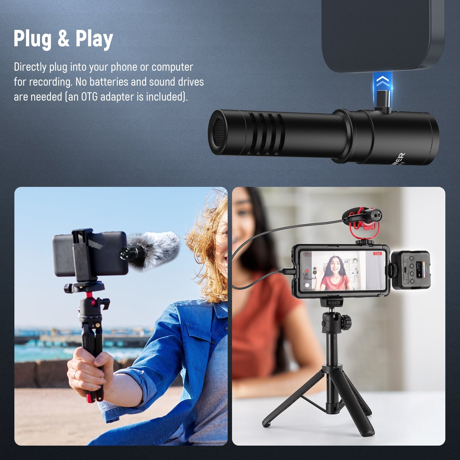 NEEWER KM17 USB C Microphone Noise Cancelling Plug & Play