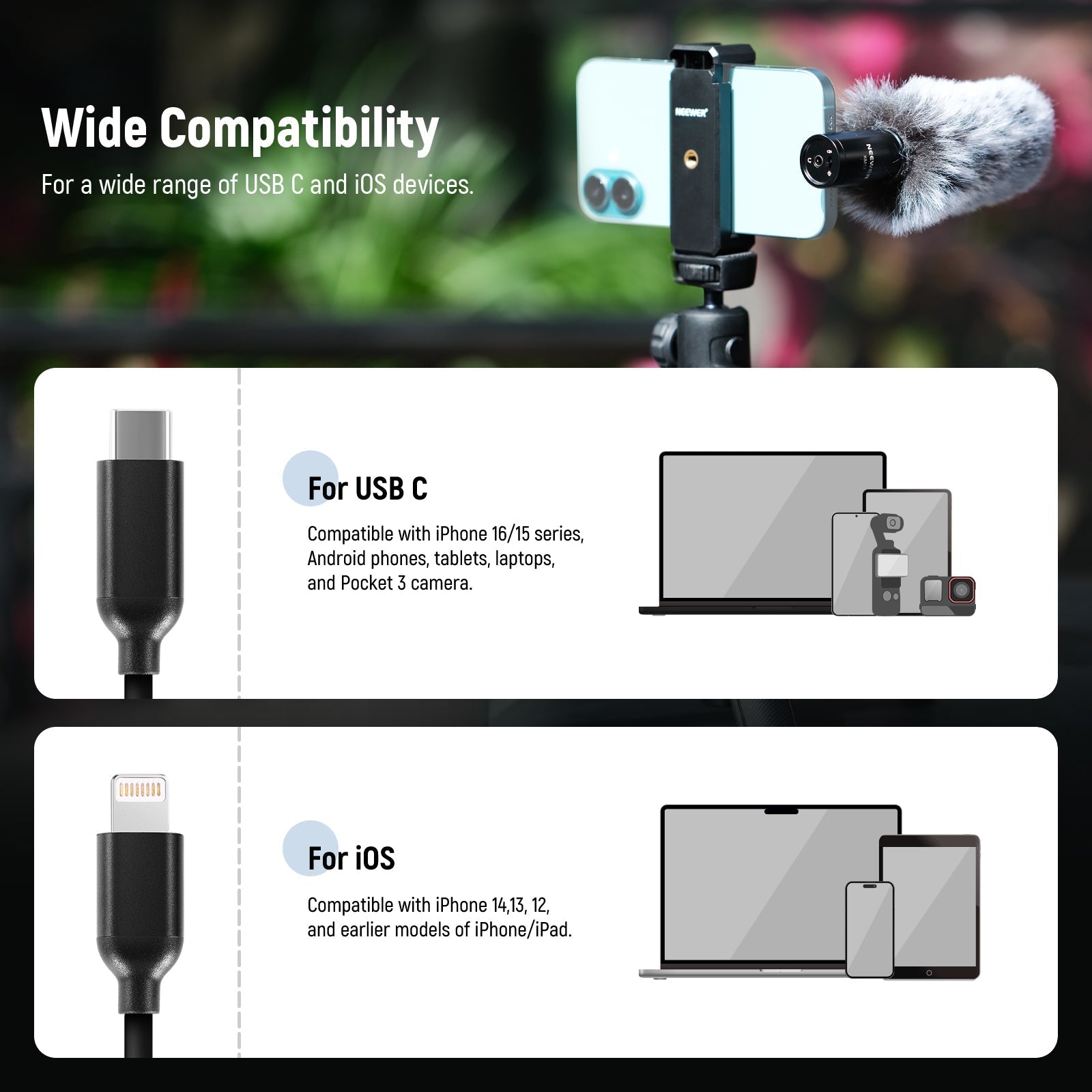 NEEWER KM17 USB C Microphone Noise Cancelling Plug & Play